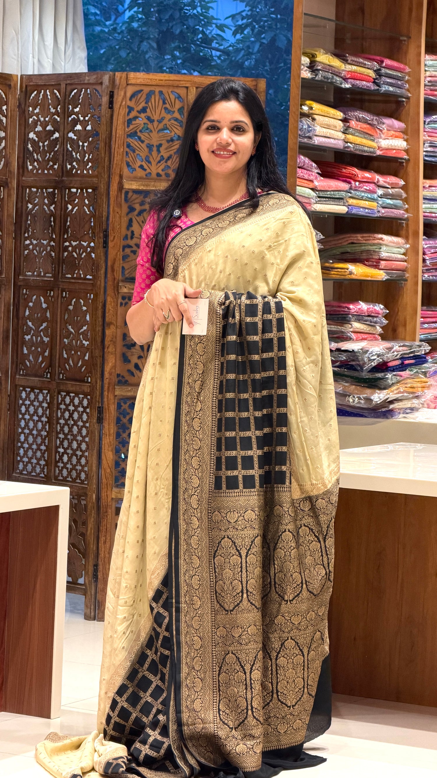 PURE BANARASI CREPE PSJV313-BLACK