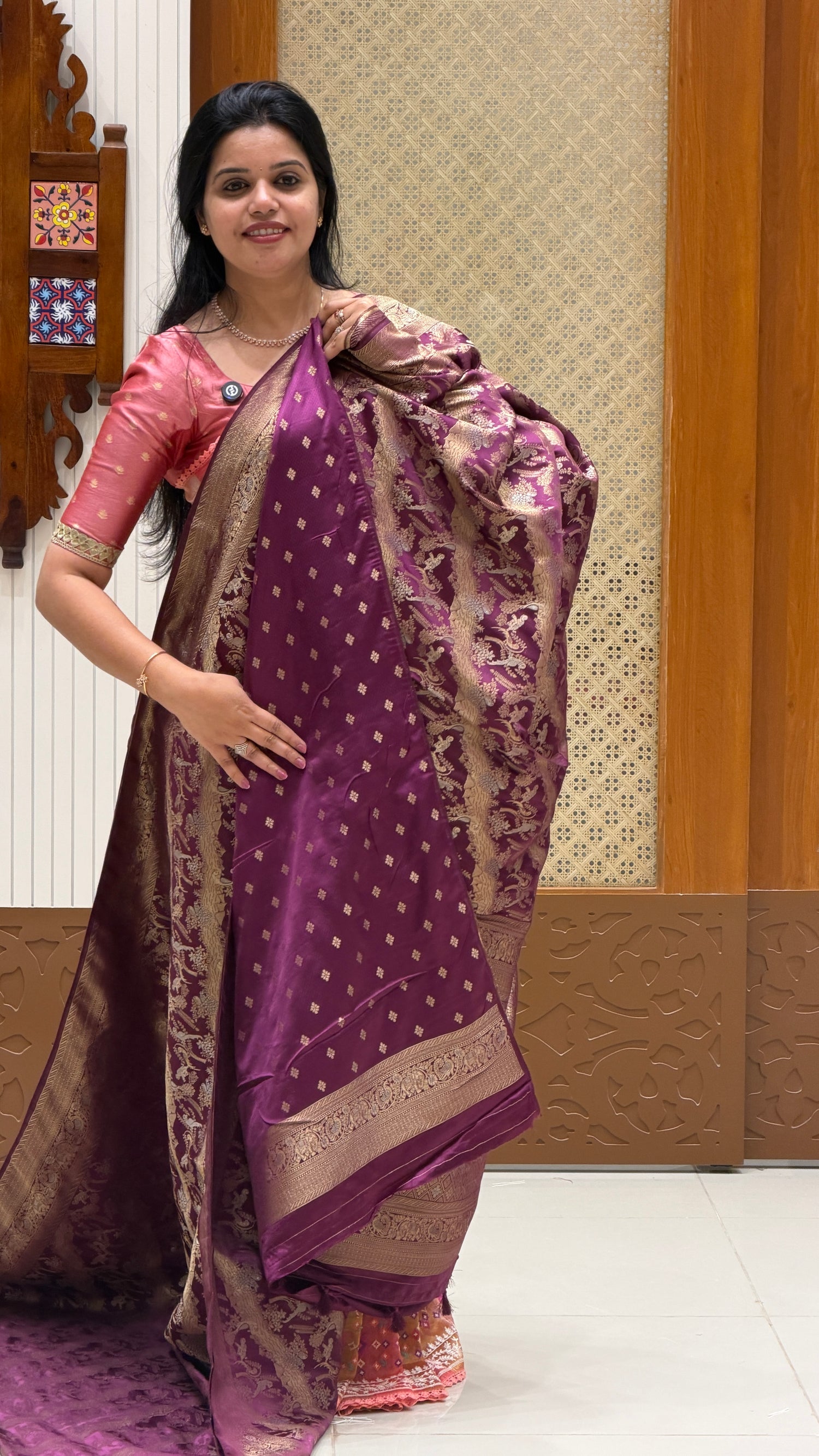 SUV4287-MAGENTA Satin Kathans