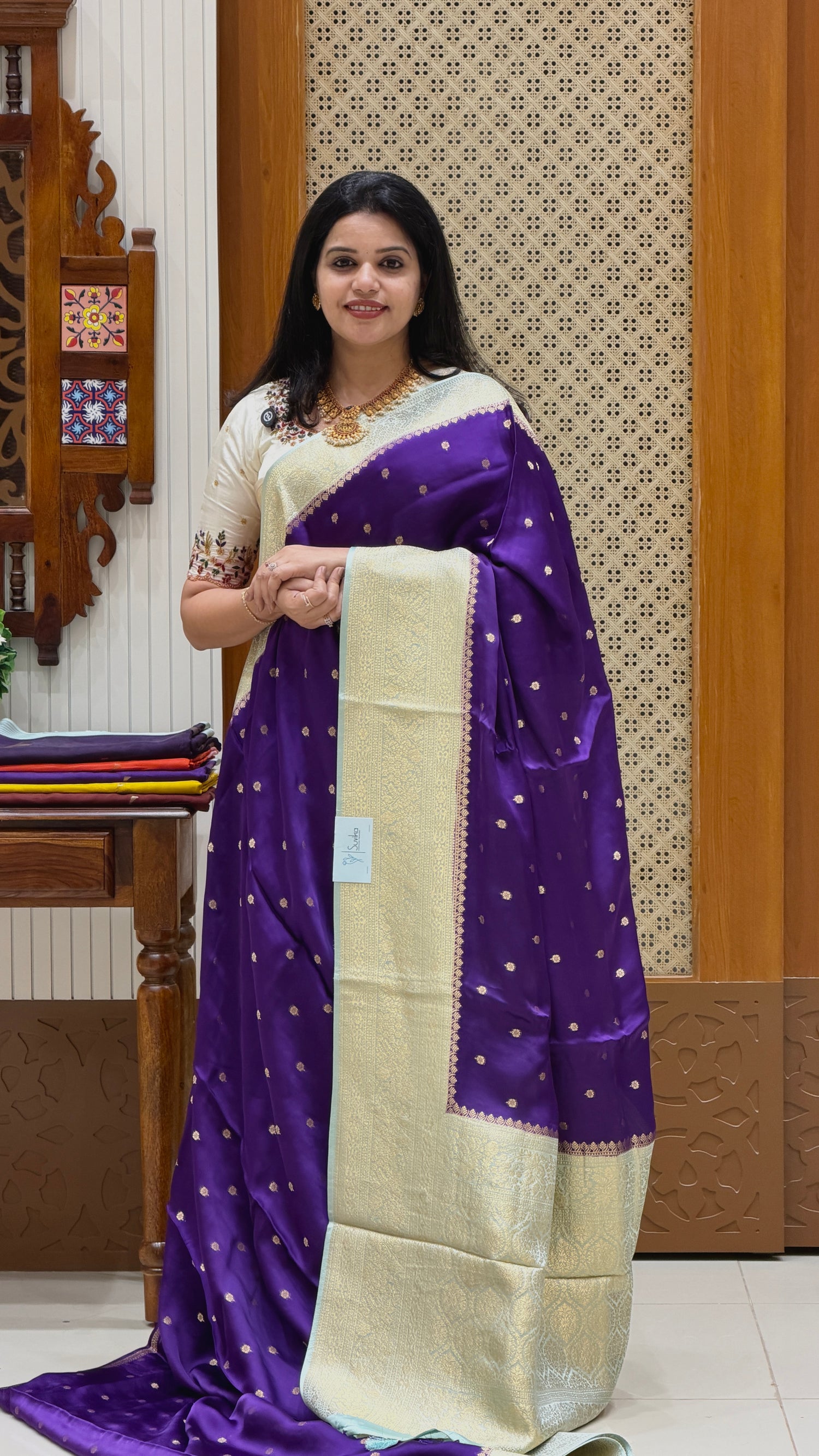 BANARASI SATIN SUV4872-PURPLE WITH SEAGREEN