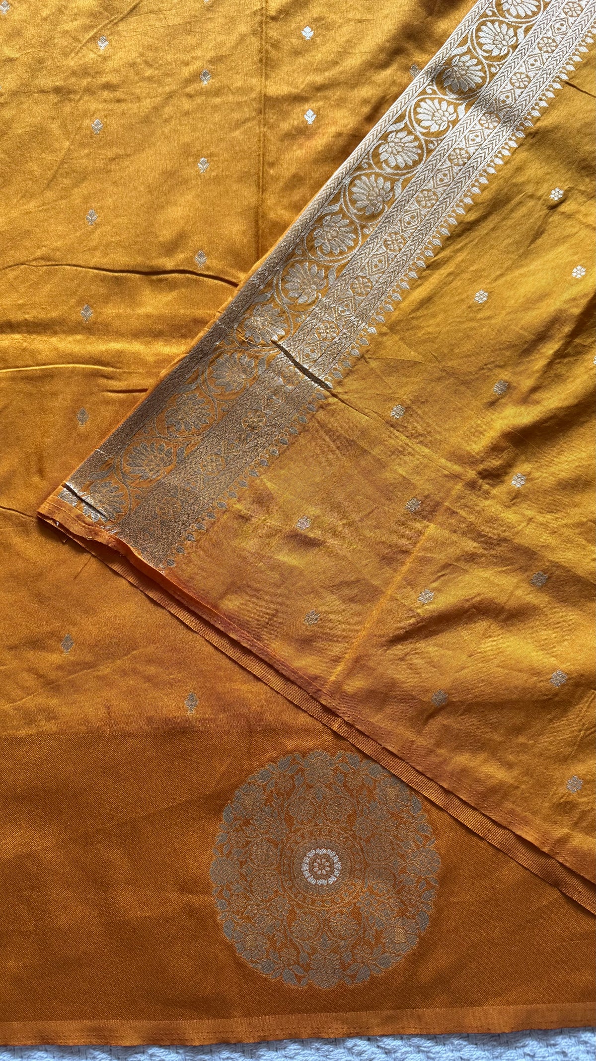 CREPE SILK SAREE SUV5837-MUSTARD