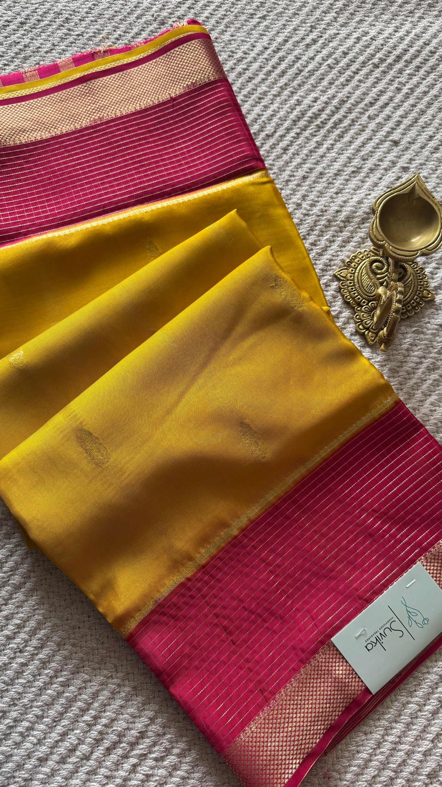 MYSORE CREPE SILK SAREE SUV5601-YELLOW