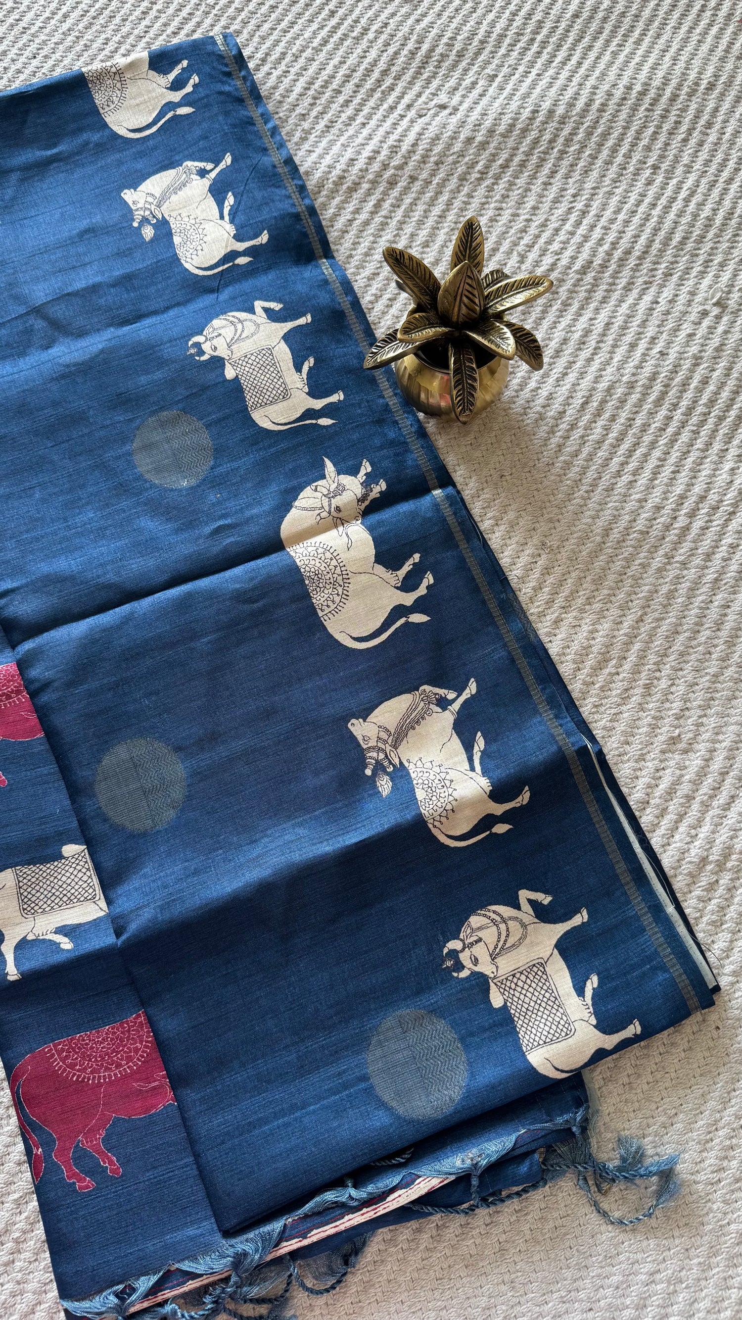 TUSSER SILK SAREE SUV5602-BLUE