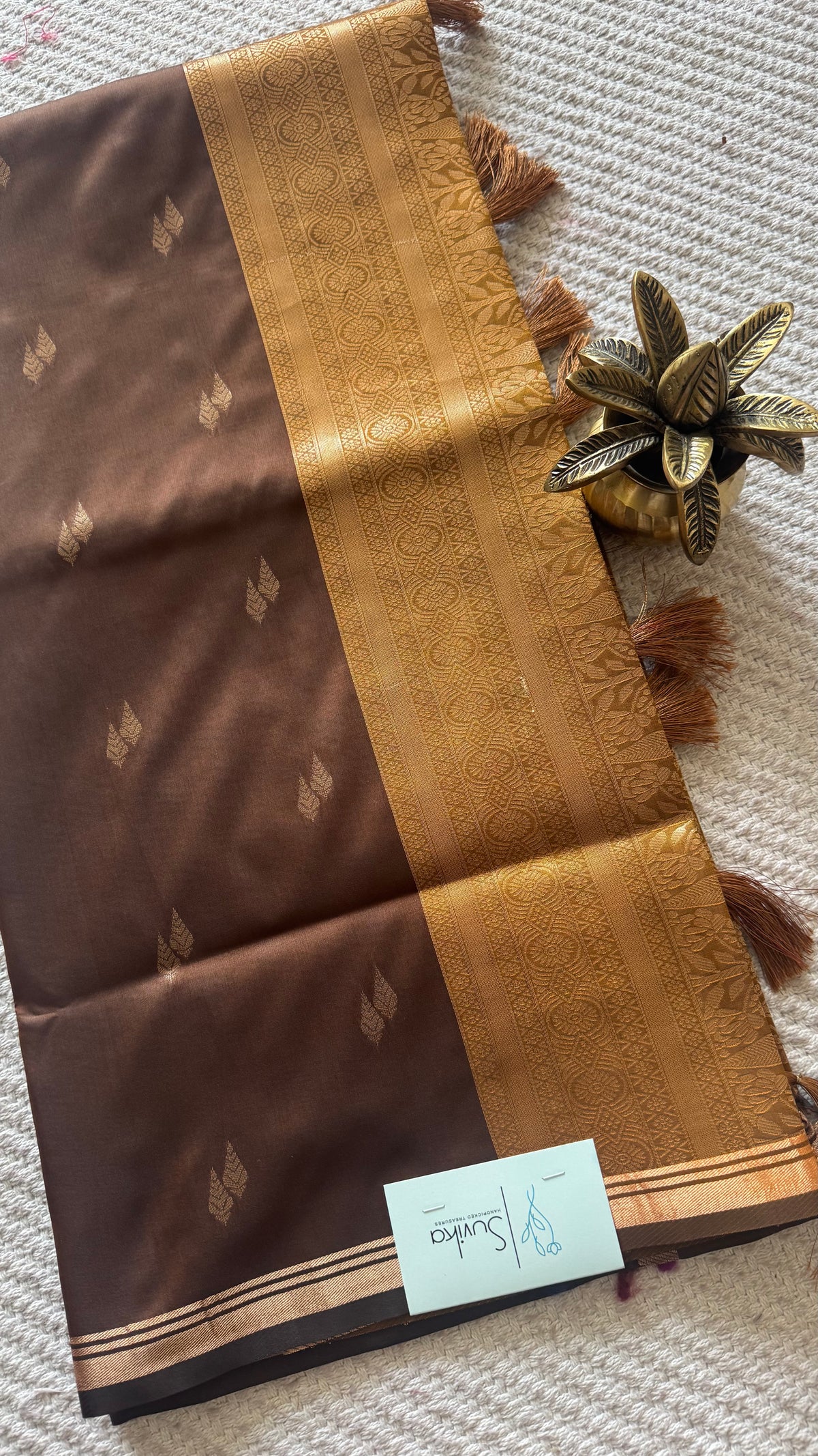 SEMI SOFT SILK SAREE SUV5923-BROWN