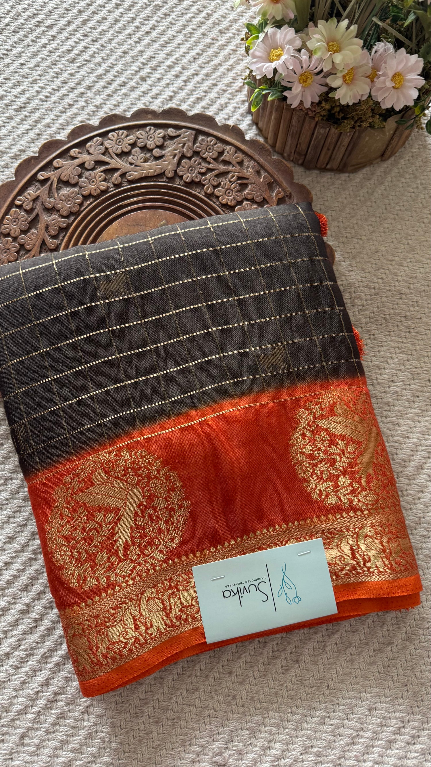 SUV5478-BROWN WITH ORANGE