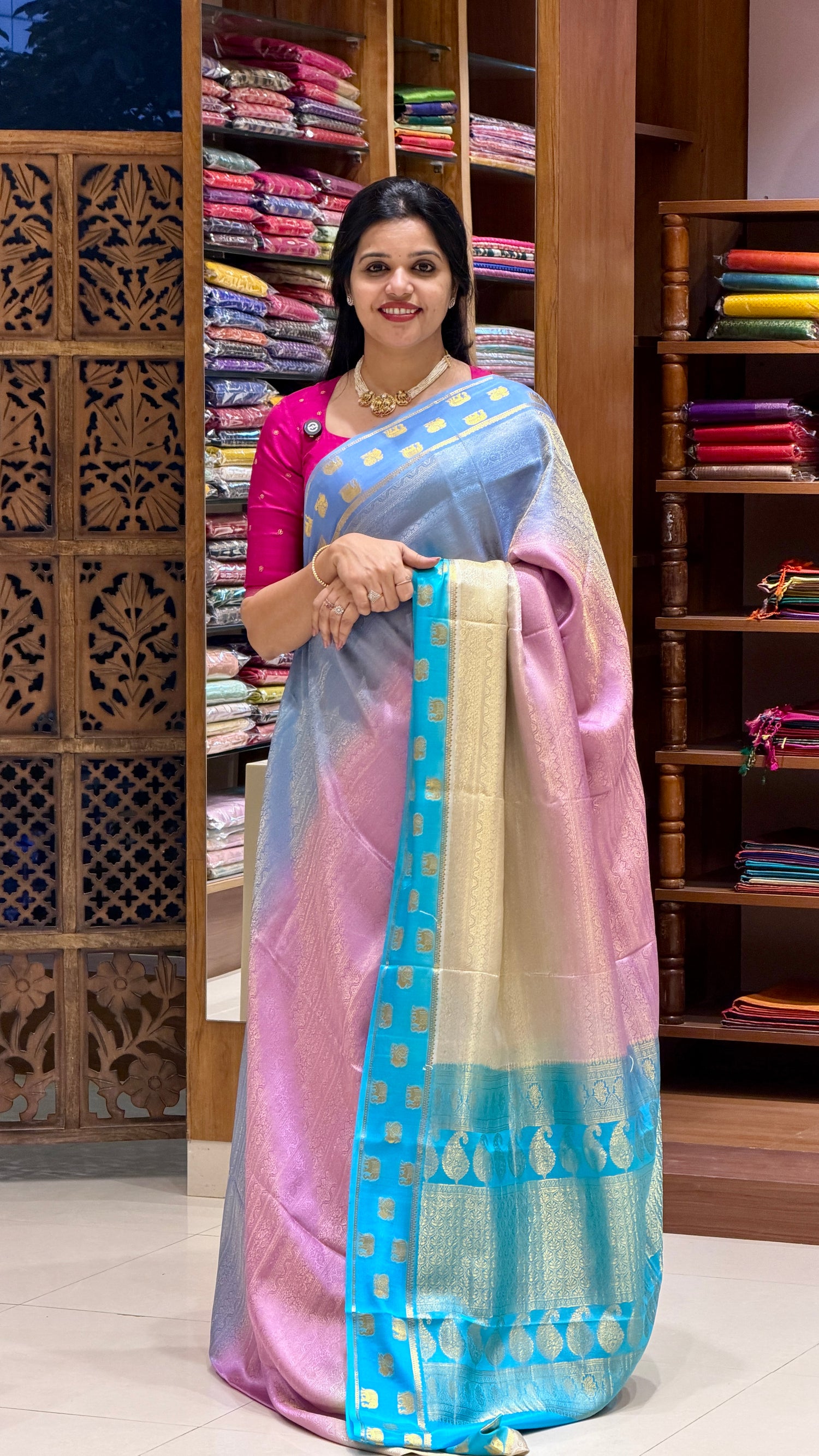 PURE MYSORE SILK SAREE PSH106-LAVENDER