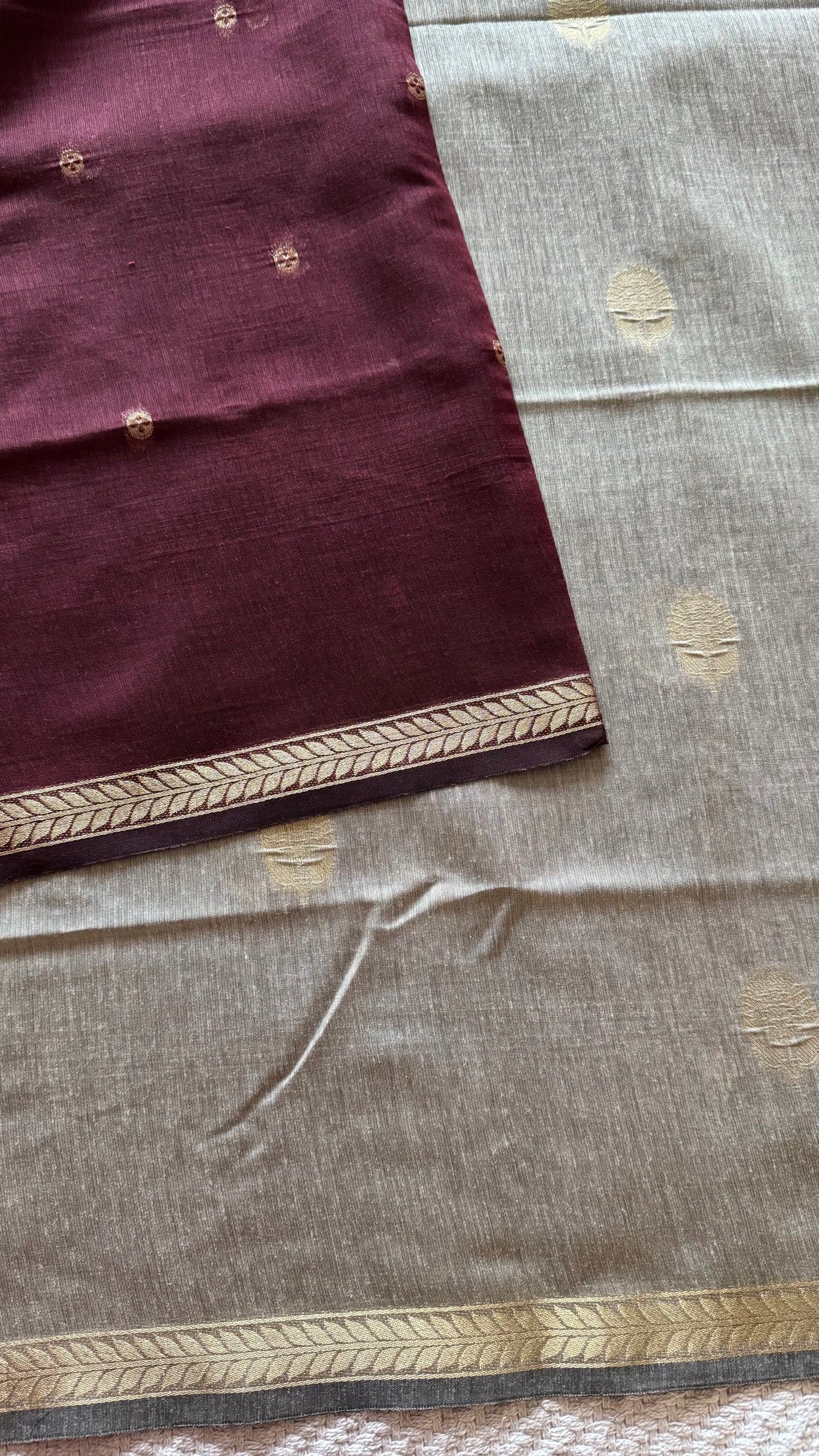 TUSSER SILK SAREE SUV5471-BROWN