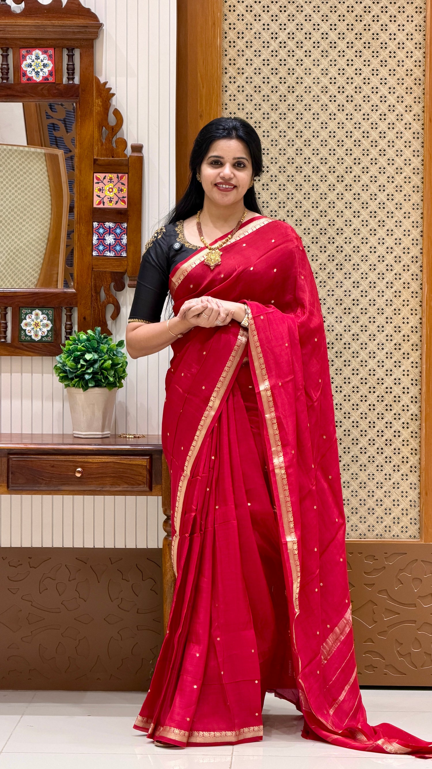 PREMIUM MYSORE SILK SAREE SUV5279-RED