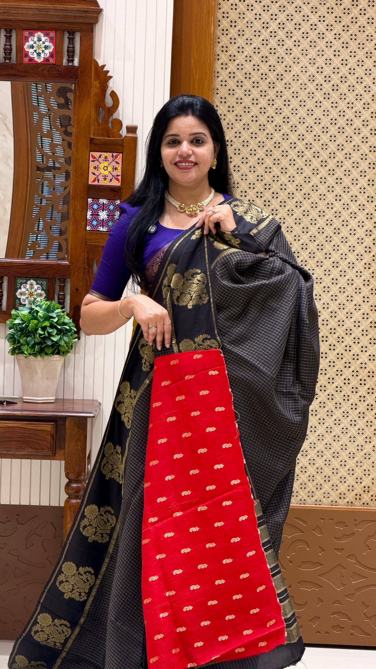 CREPE SILK SAREE SUV5854-BLACK