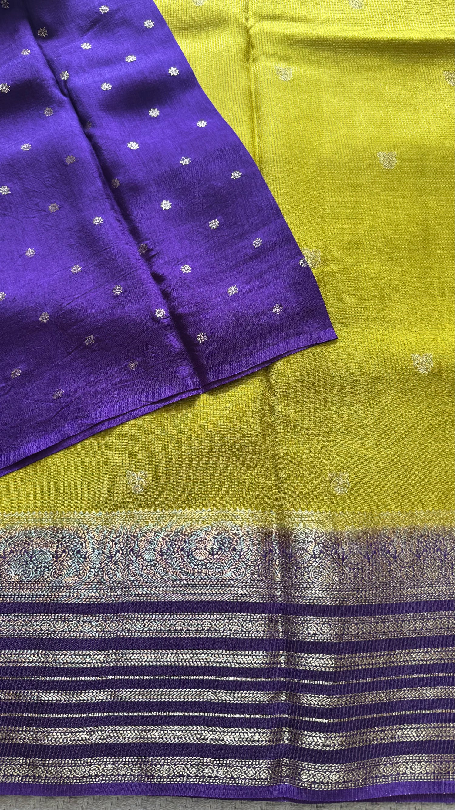 CREPE SILK SAREE SUV5455-MINTGREEN WITH PURPLE