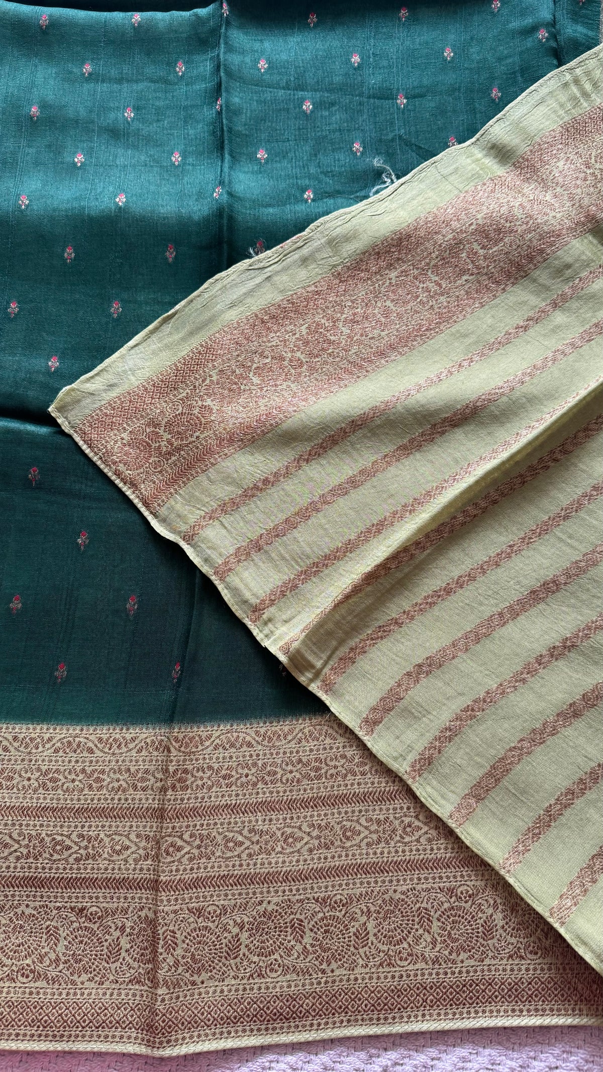 CREPE SILK SUV5679-BOTTLEGREEN WITH PISTA