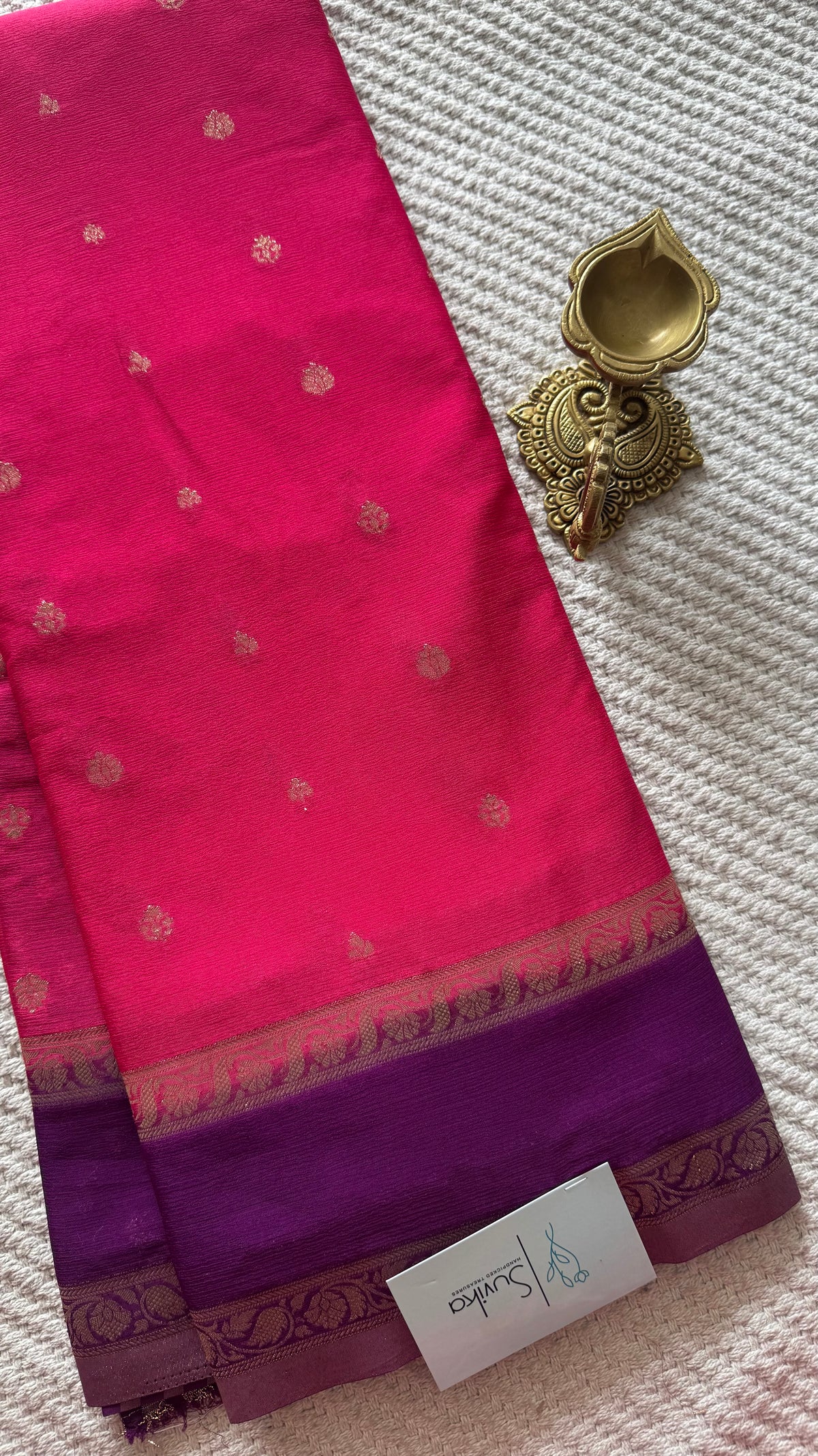 CREPE SILK SUV5740-PINK WITH PURPLE
