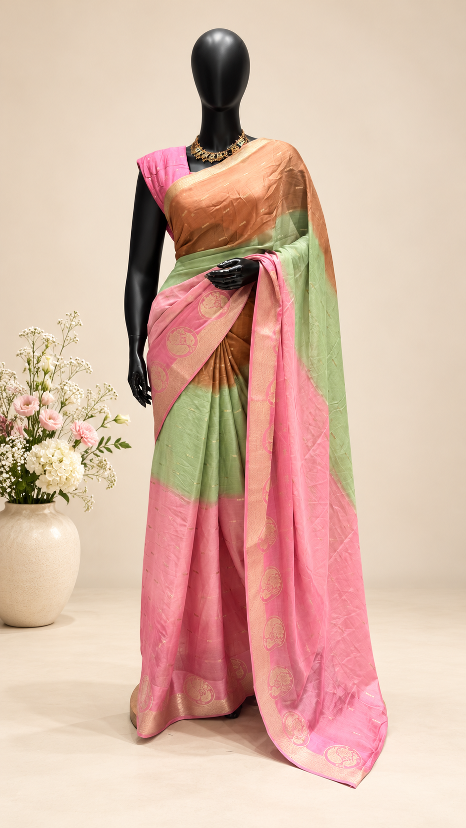 GEORGETTE SAREE SUV5939-ONIONPINK