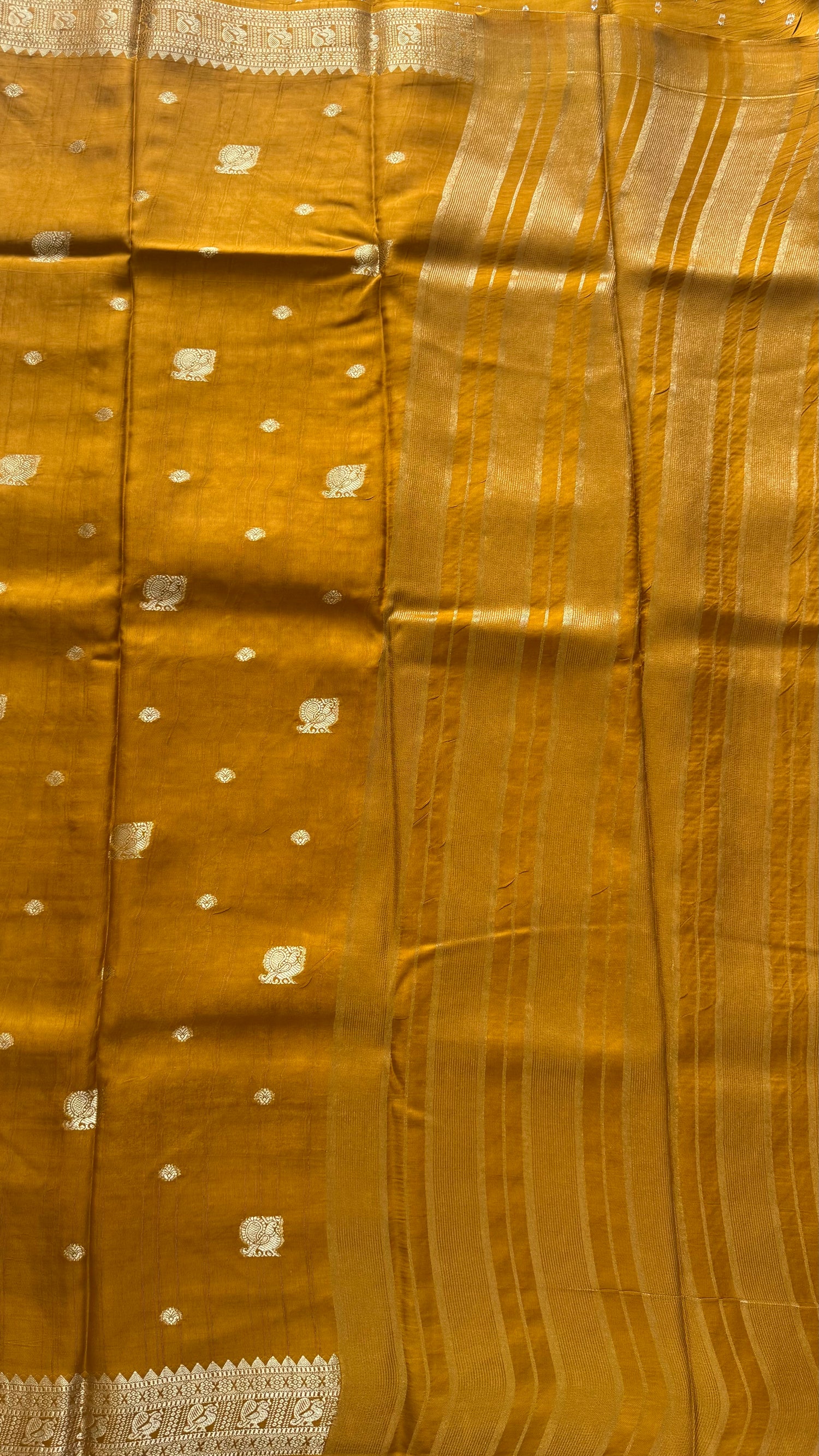 SEMI MYSORE CREPE SILK SAREE SUV5469-YELLOW