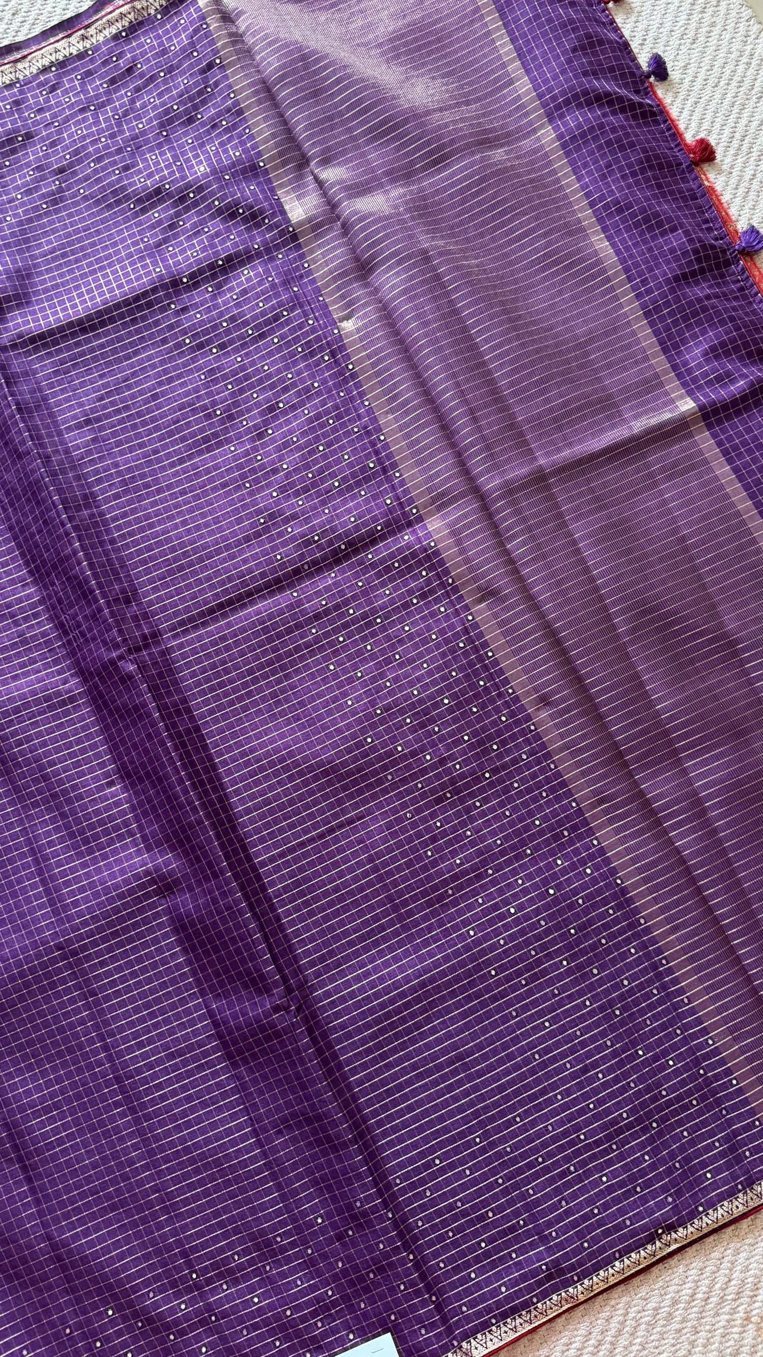 TUSSER SAREE SUV5424-PURPLE