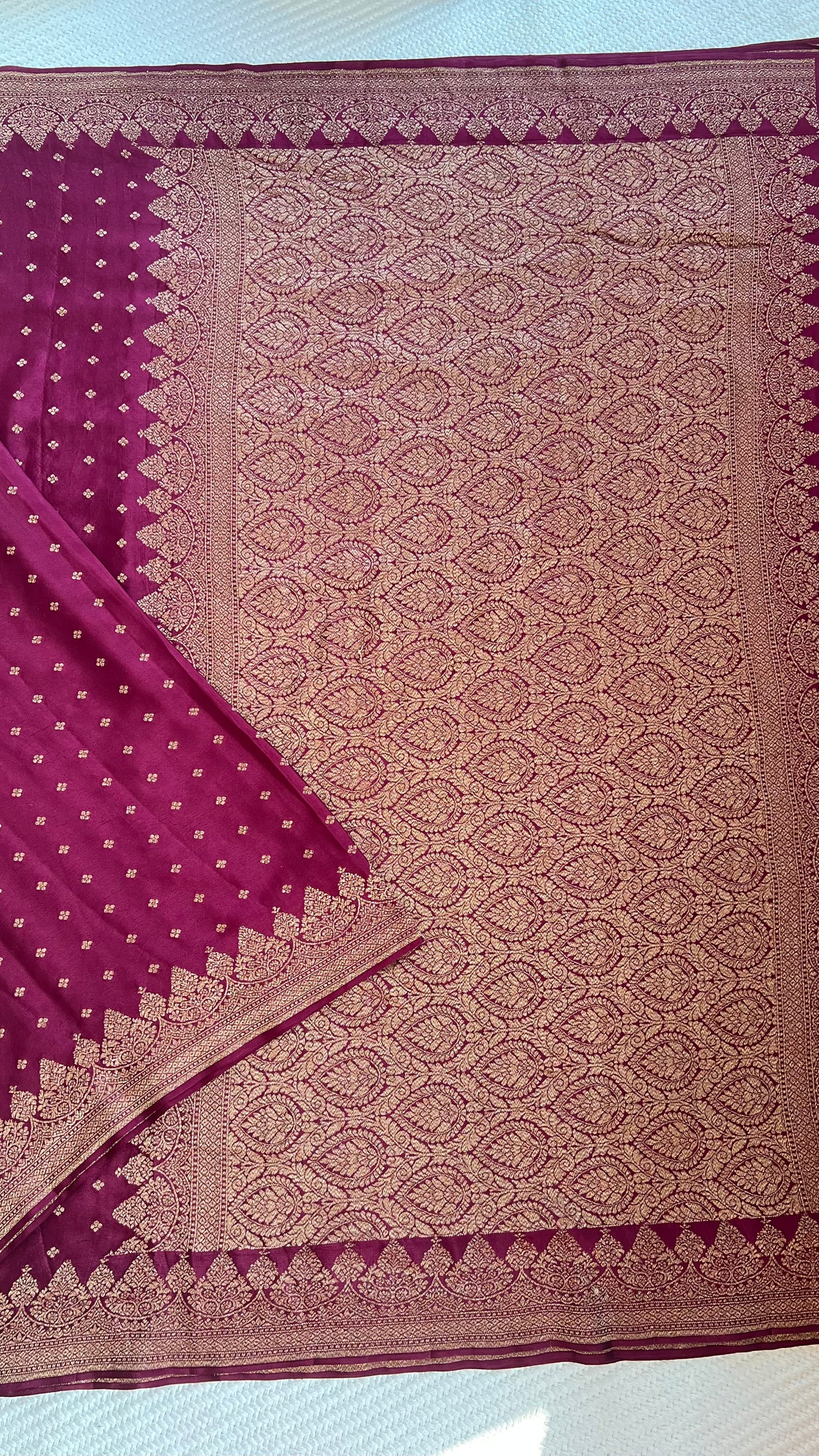 SUP1097 - WINE PURE CREPE SILK SAREE