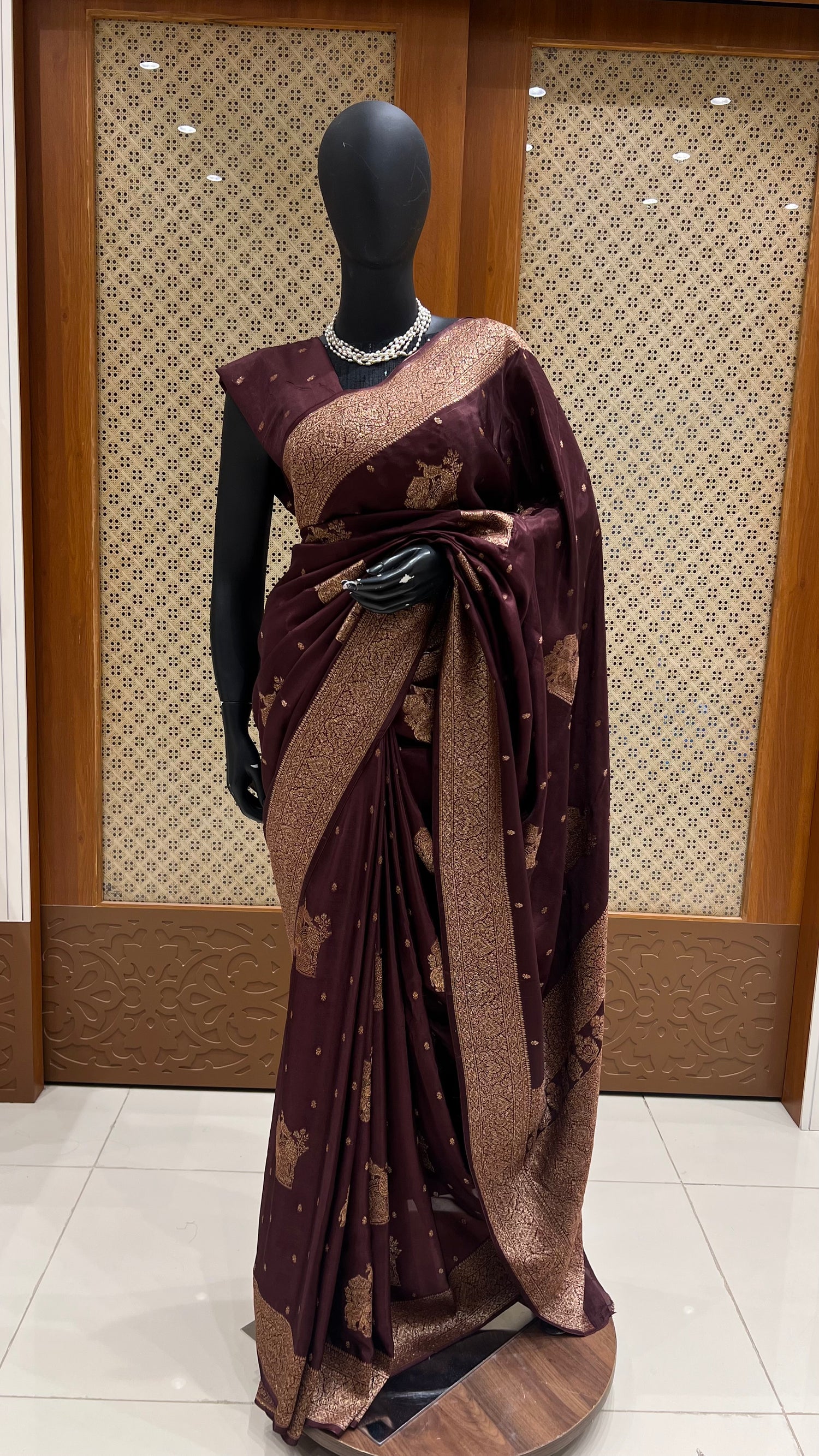 CRPE SILK SAREE SUV5651-COFFEEBROWN