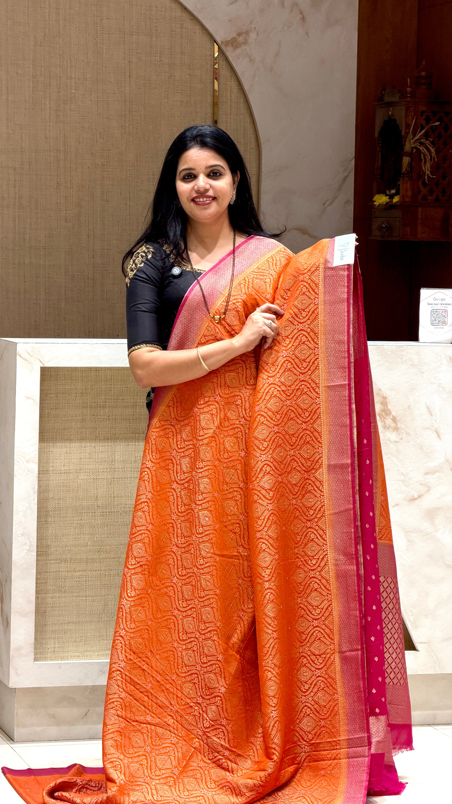 SUV4698-ORANGE WITH PINK