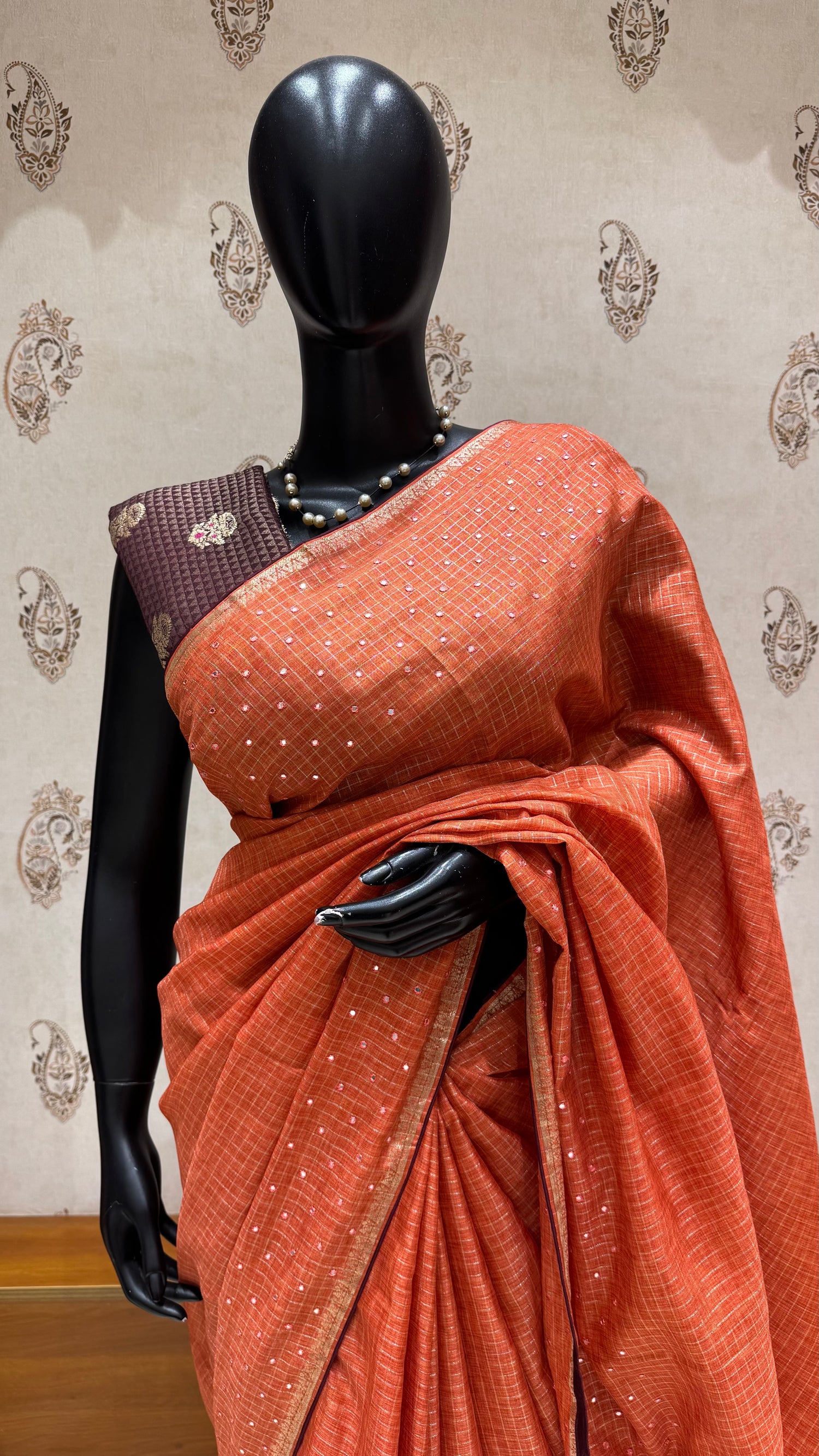 TUSSER SAREE SUV5424-RUST
