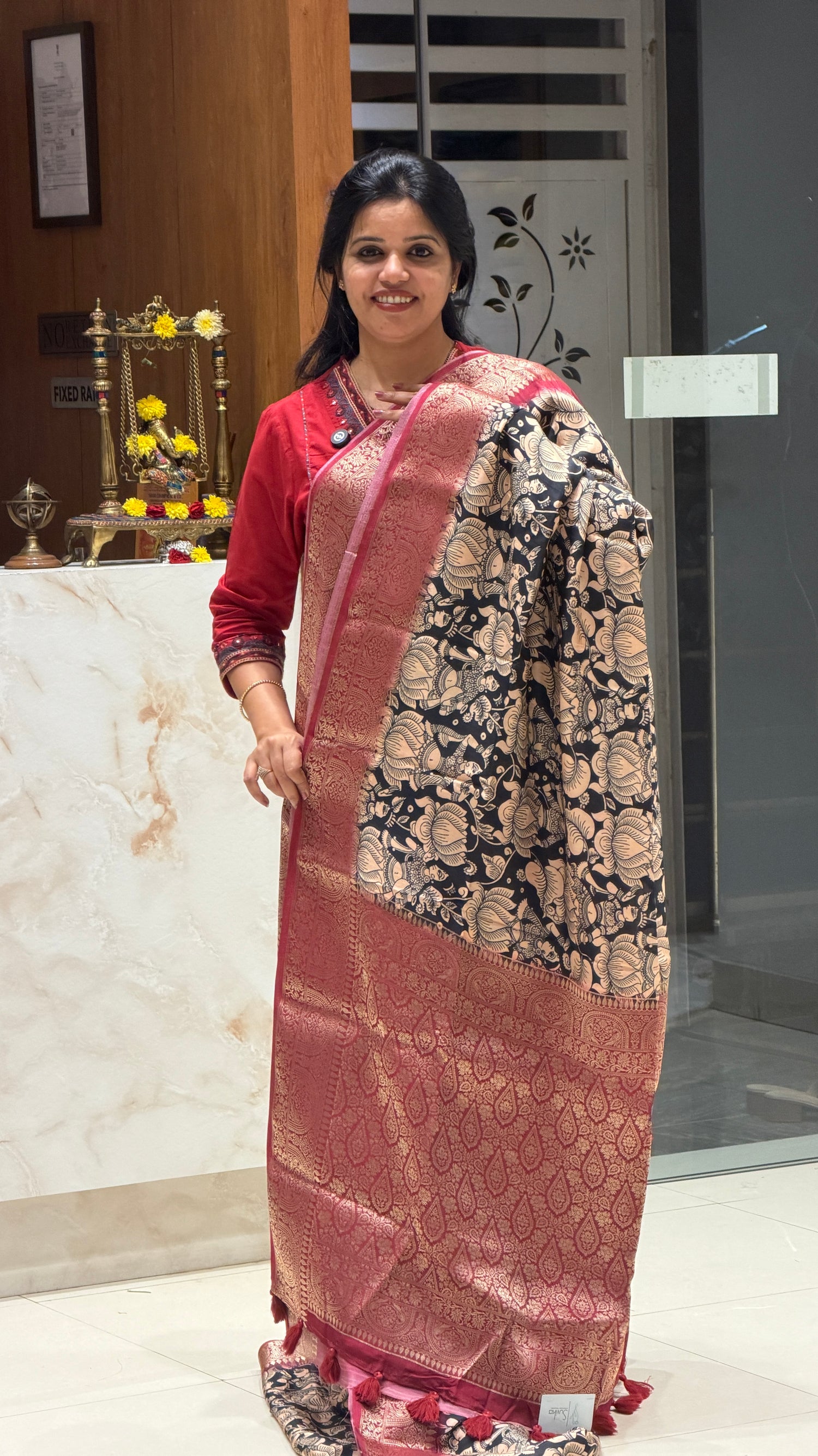 SUV4009-PINK KALAMKARI