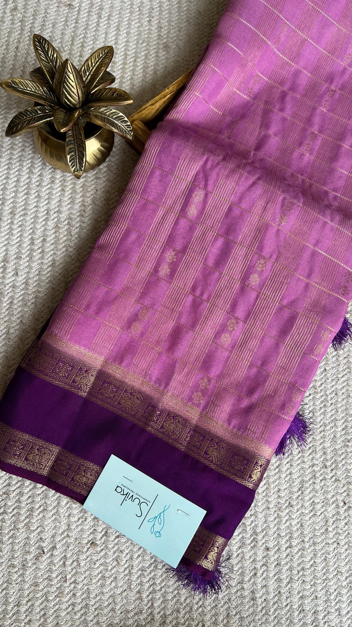 CREPE SILK SAREE SUV5476-LAVENDER WITH PURPLE