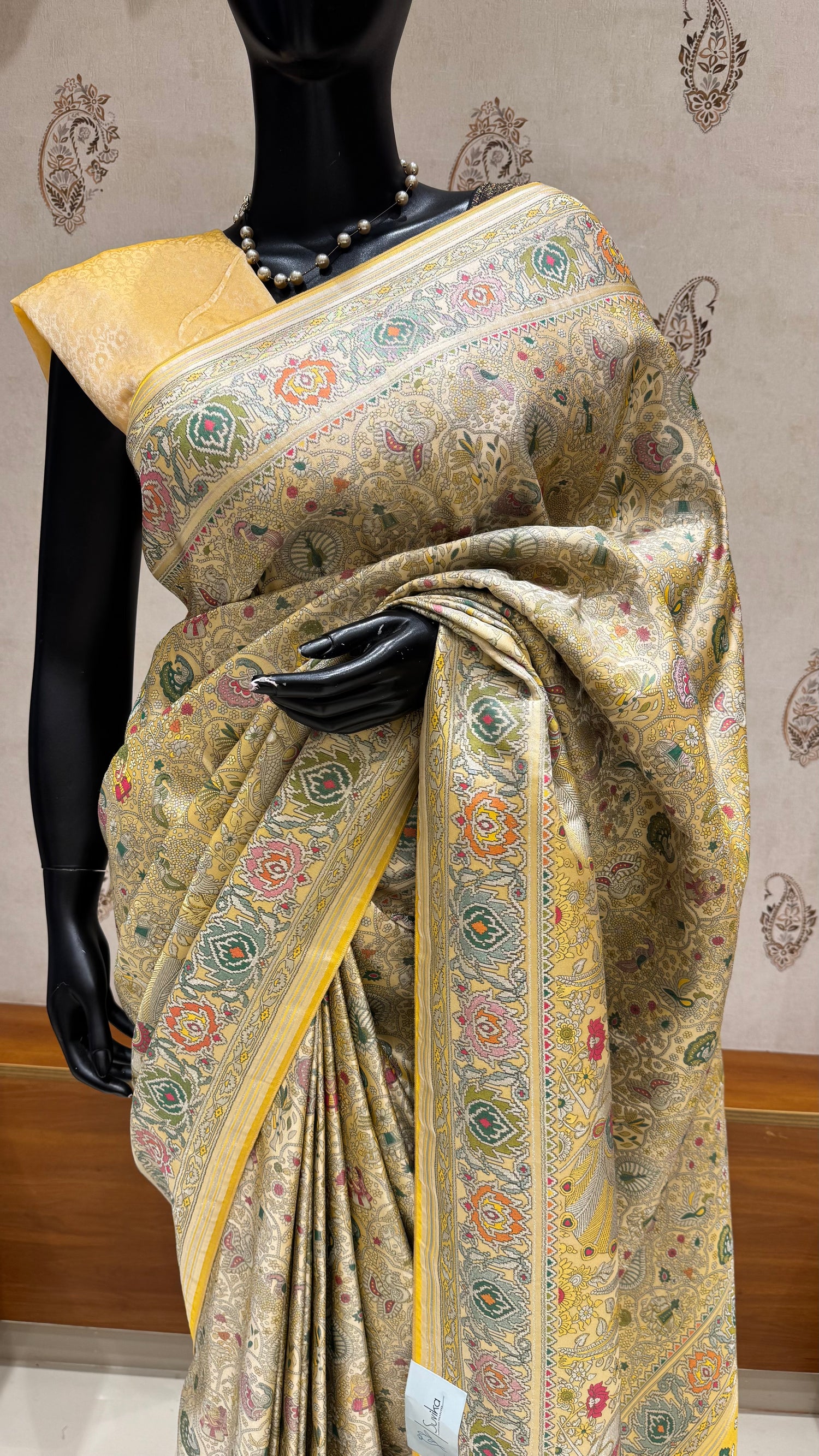 SATIN CREPE SAREE SUV5463-CREAM