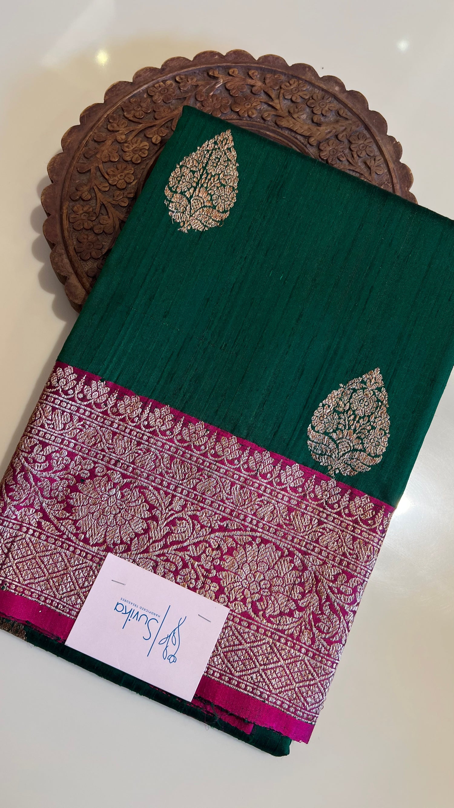 PURE DUPION SILK SAREE PSBS193-BOTTLEGREEN