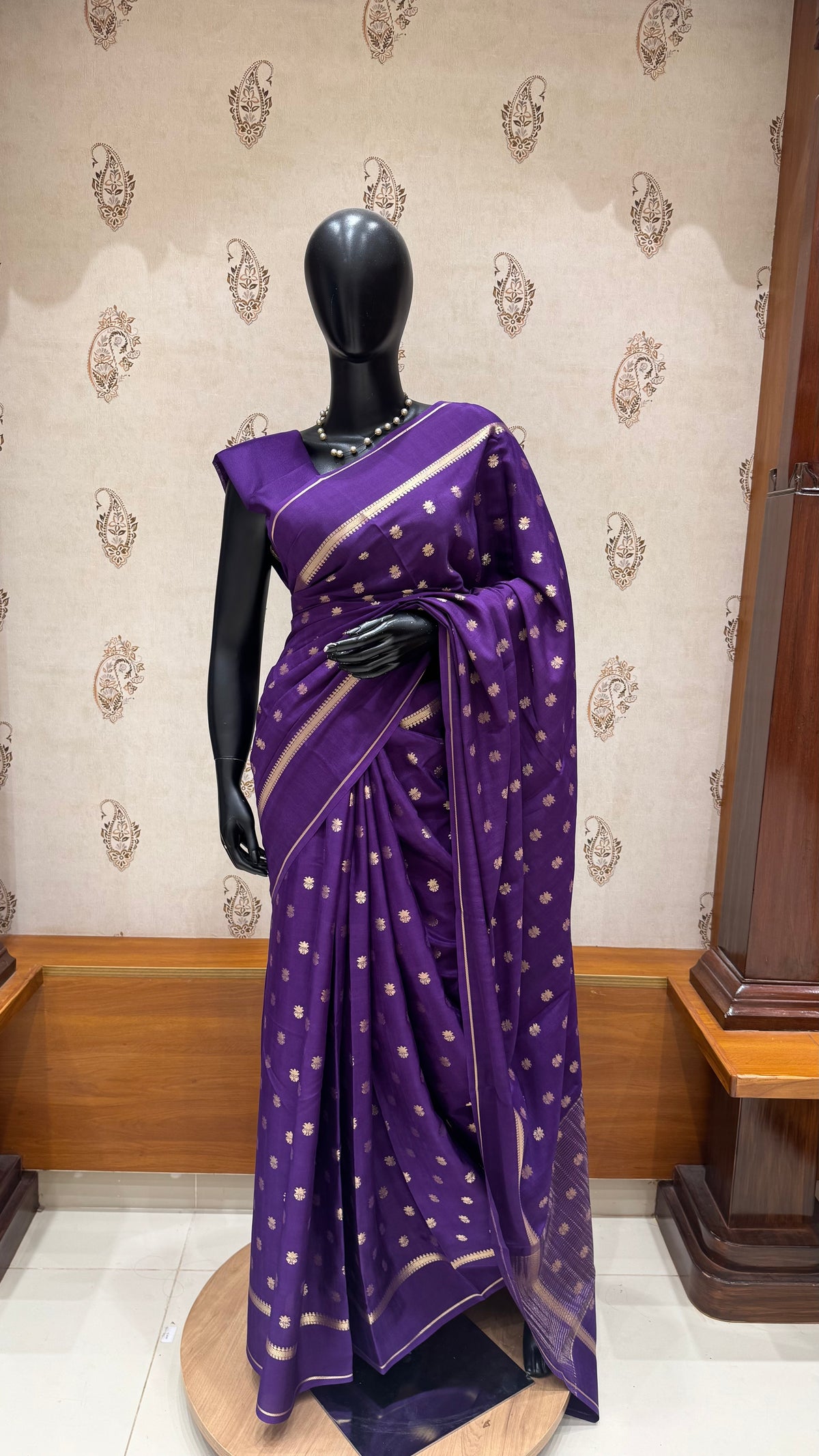 MYSORE CREPE SAREE SUV5858-PURPLE
