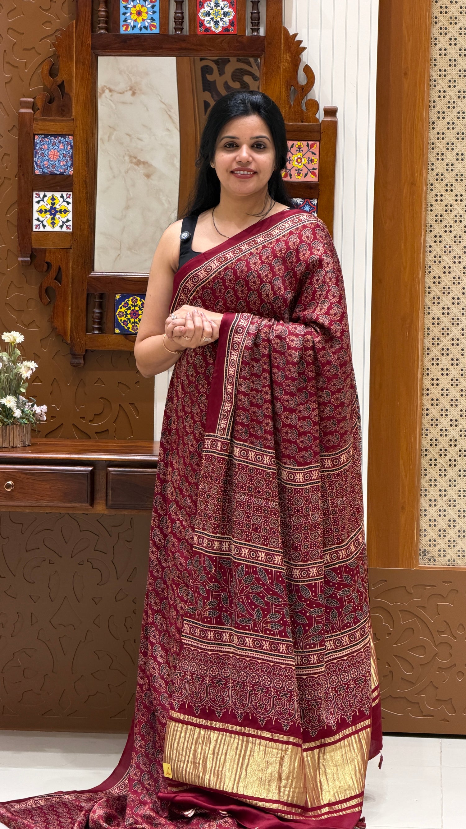 SUV4491-MAROON 1 Pure modal silk