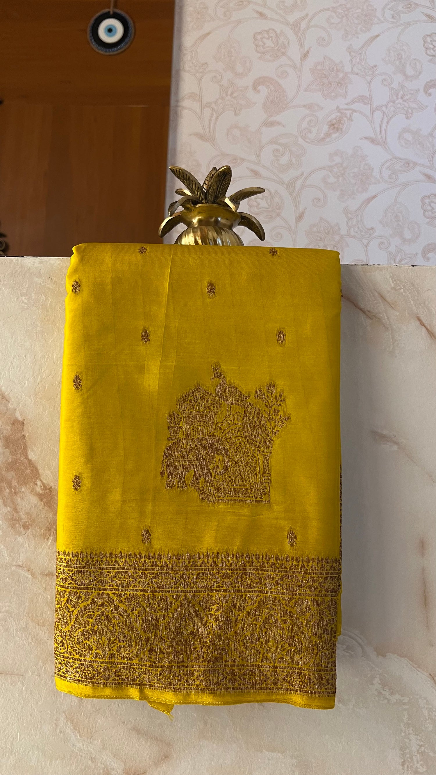 CRPE SILK SAREE SUV5651-YELLOW