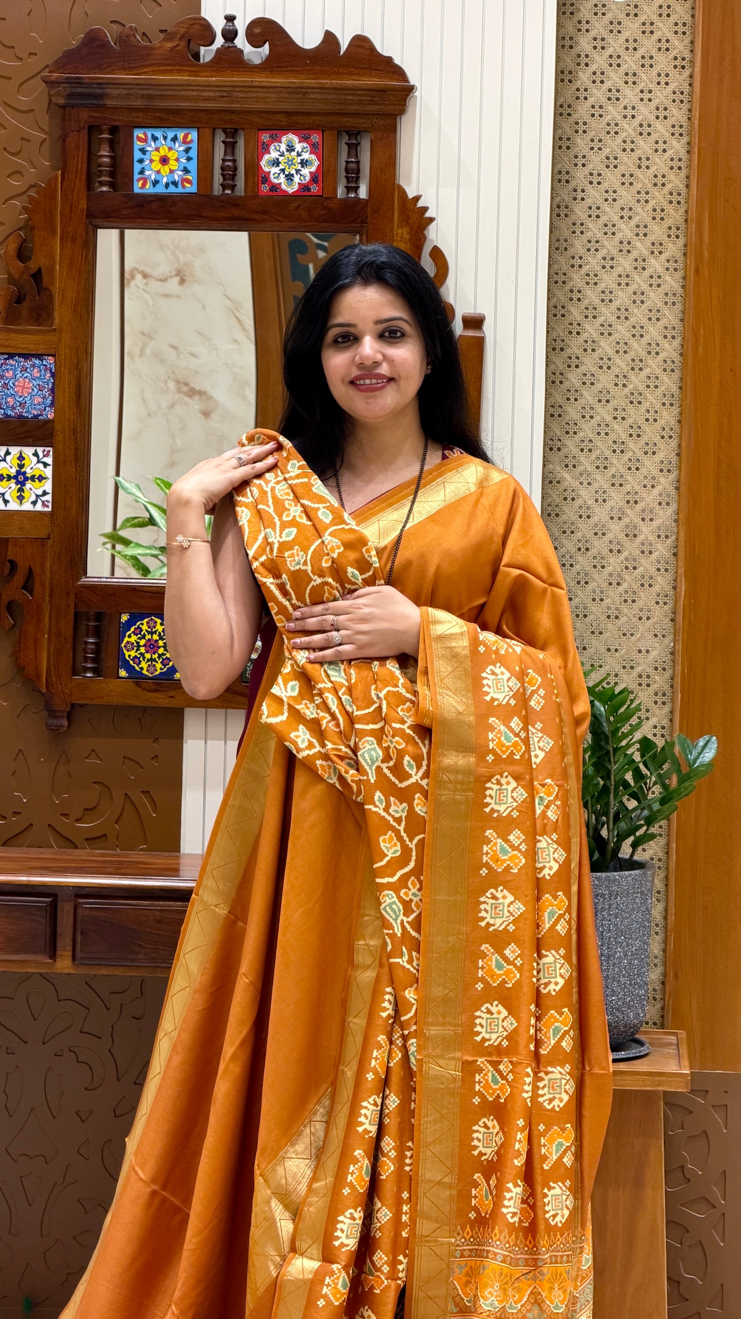 PRINTED CREPE SUV5779-MUSTARD