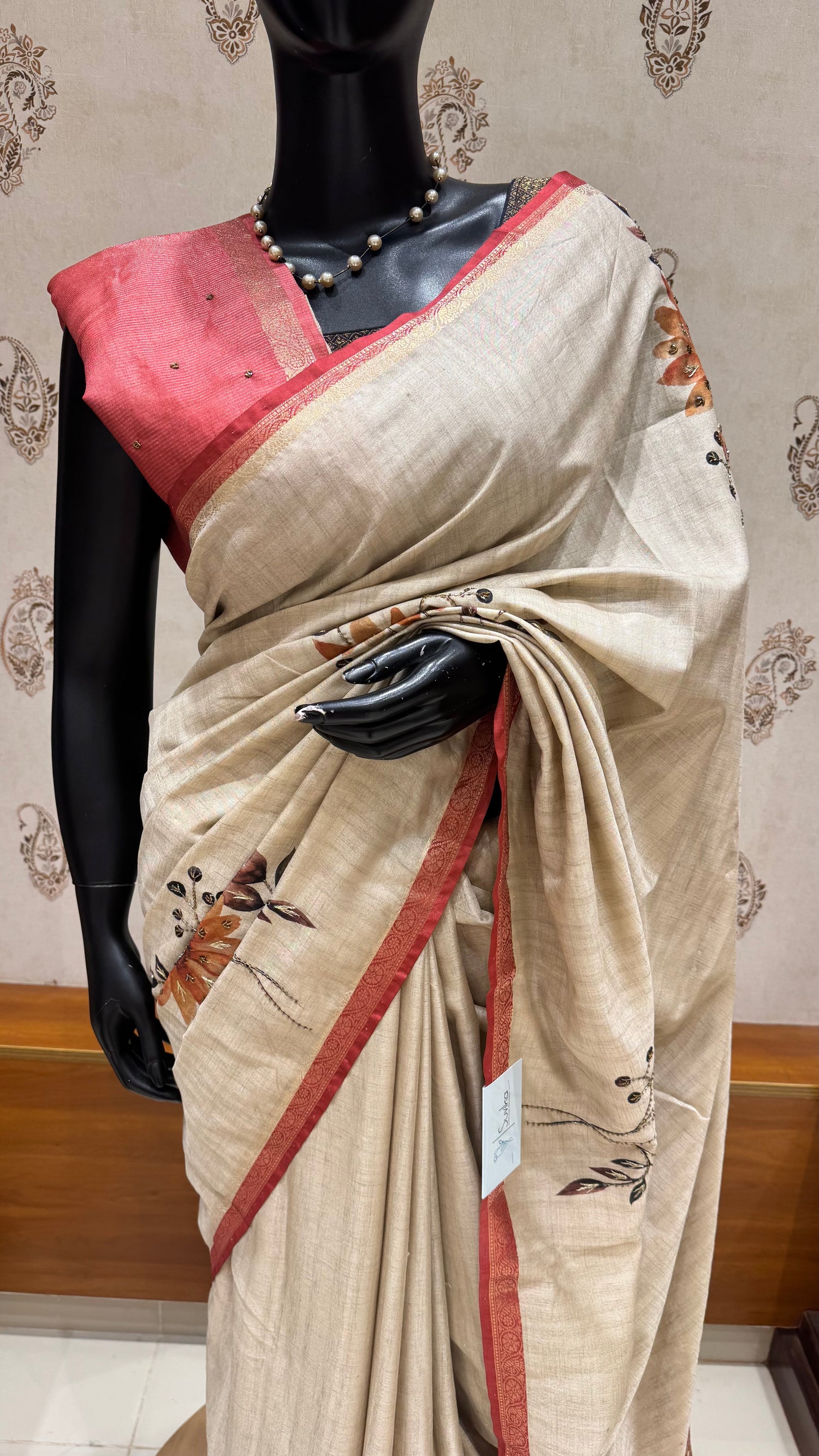 TUSSER SAREE SUV5636-RED