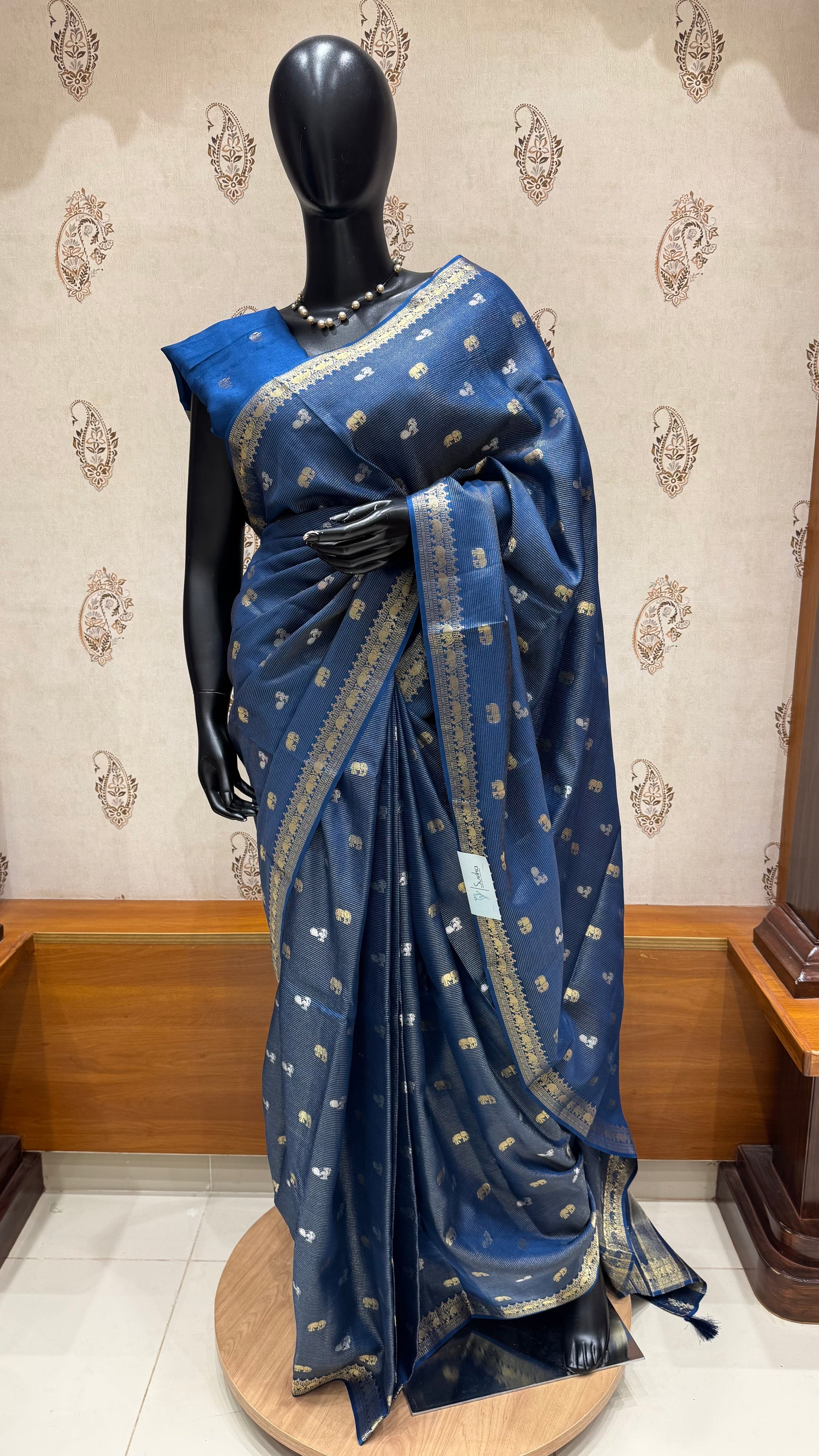 DOLA CREPE SAREE SUV5628-SAPHIREBLUE