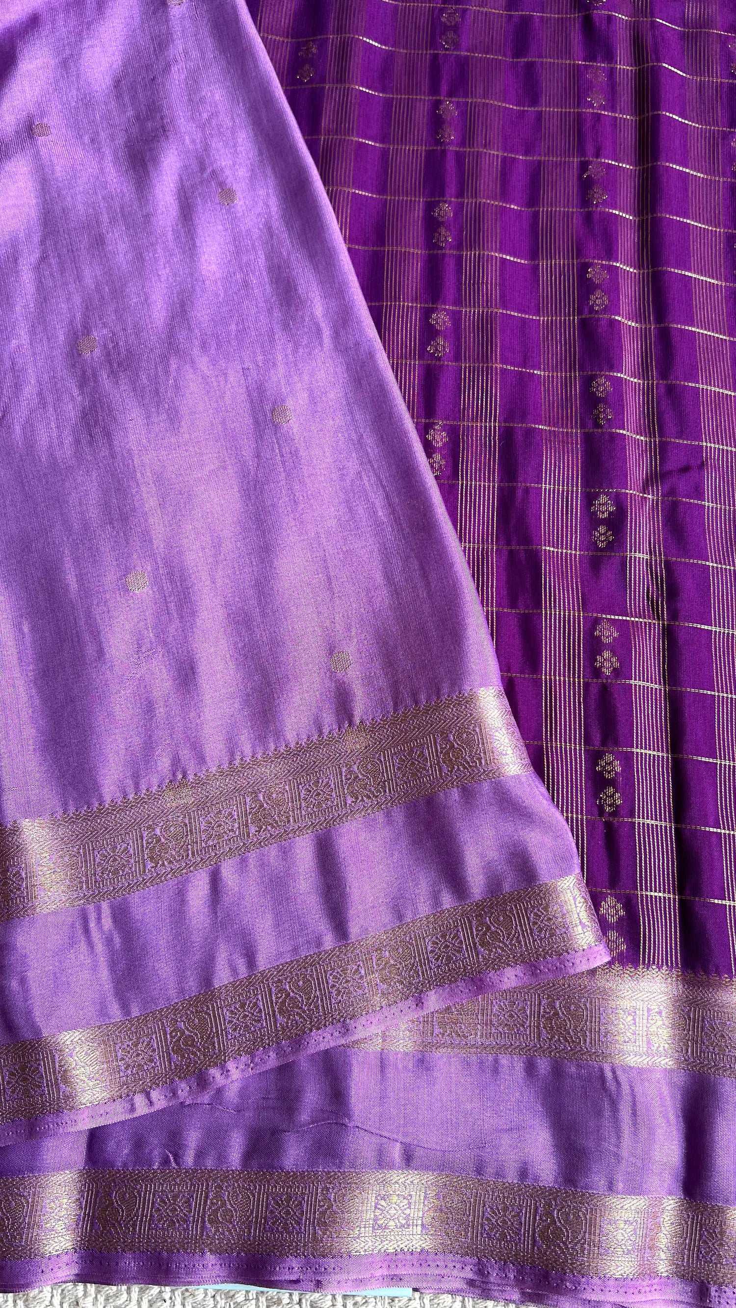 CREPE SILK SAREE SUV5476-PURPLE WITH LAVENDER