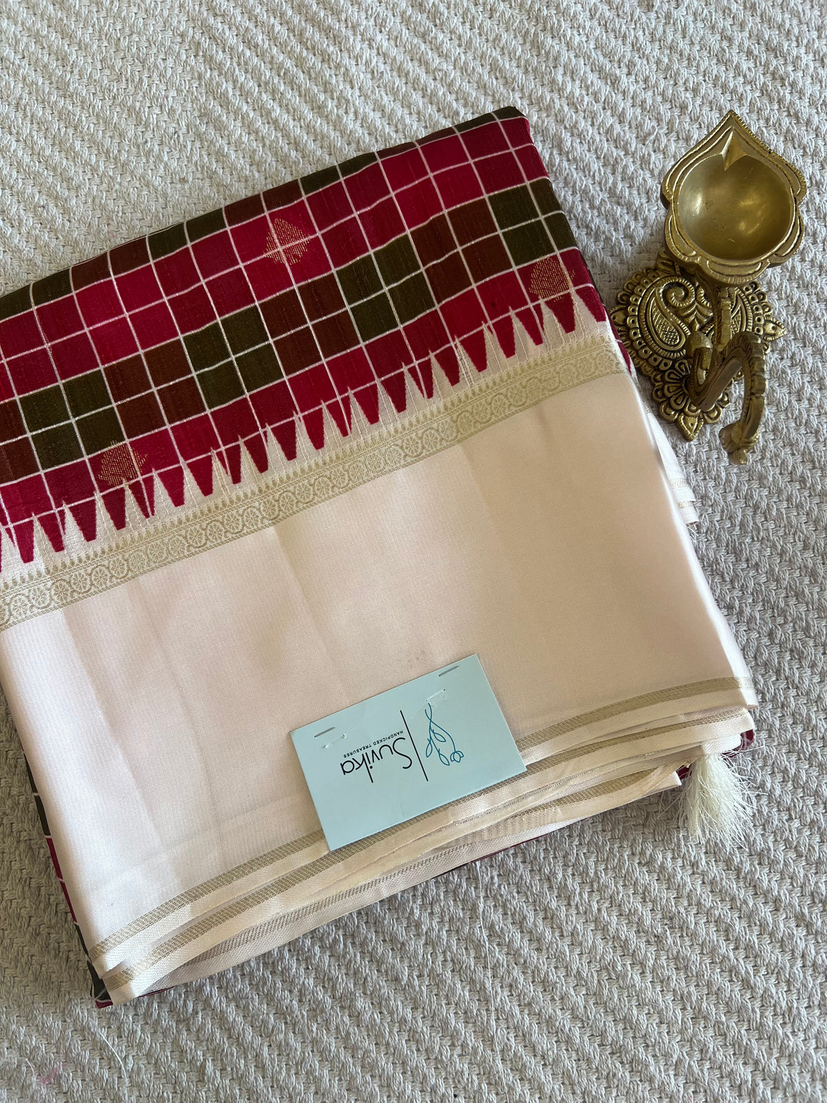 CHECKS101 CREPE SILK SUV5817-RED
