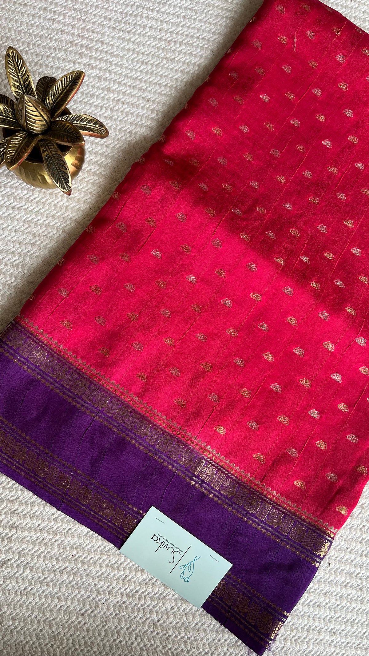CRAPE SILK SUV5703-PINK WITH PURPLE