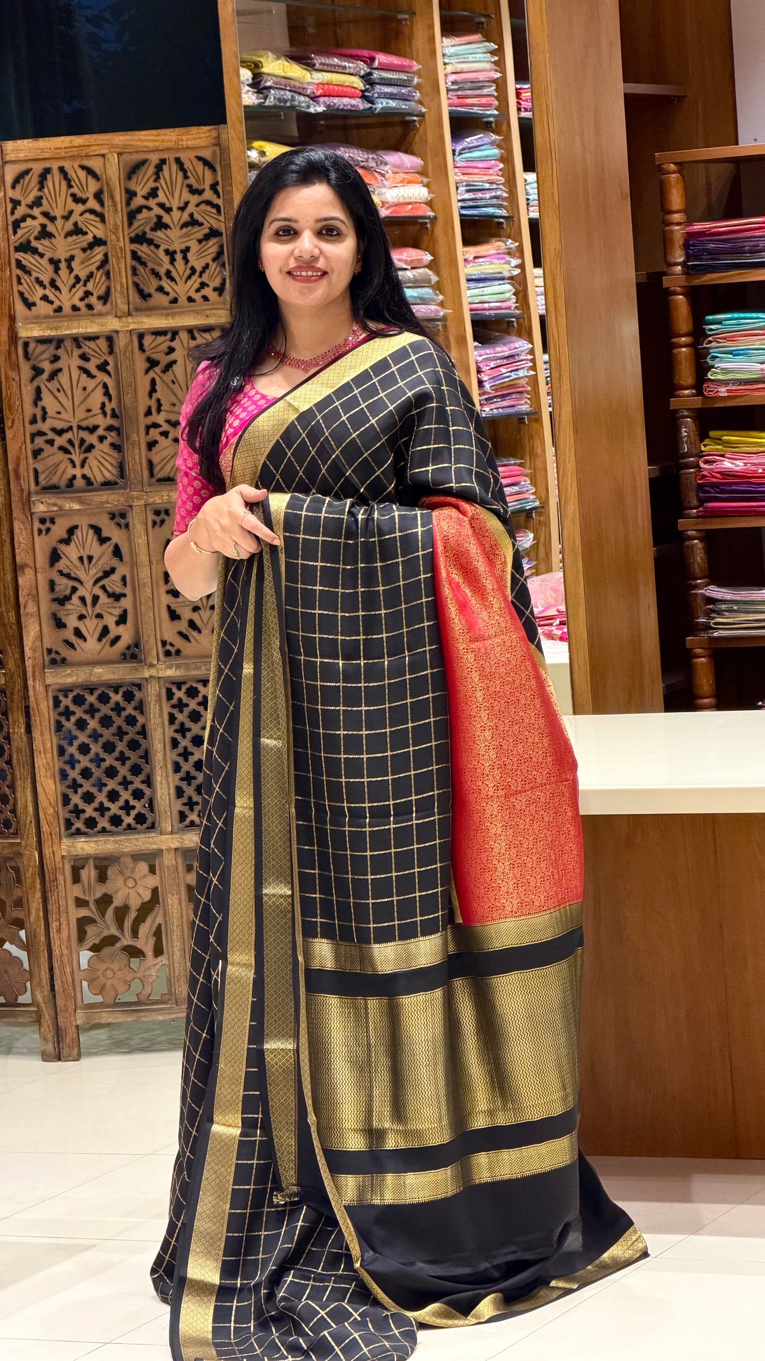 PURE MYSORE CREPE PSH254-BLACK