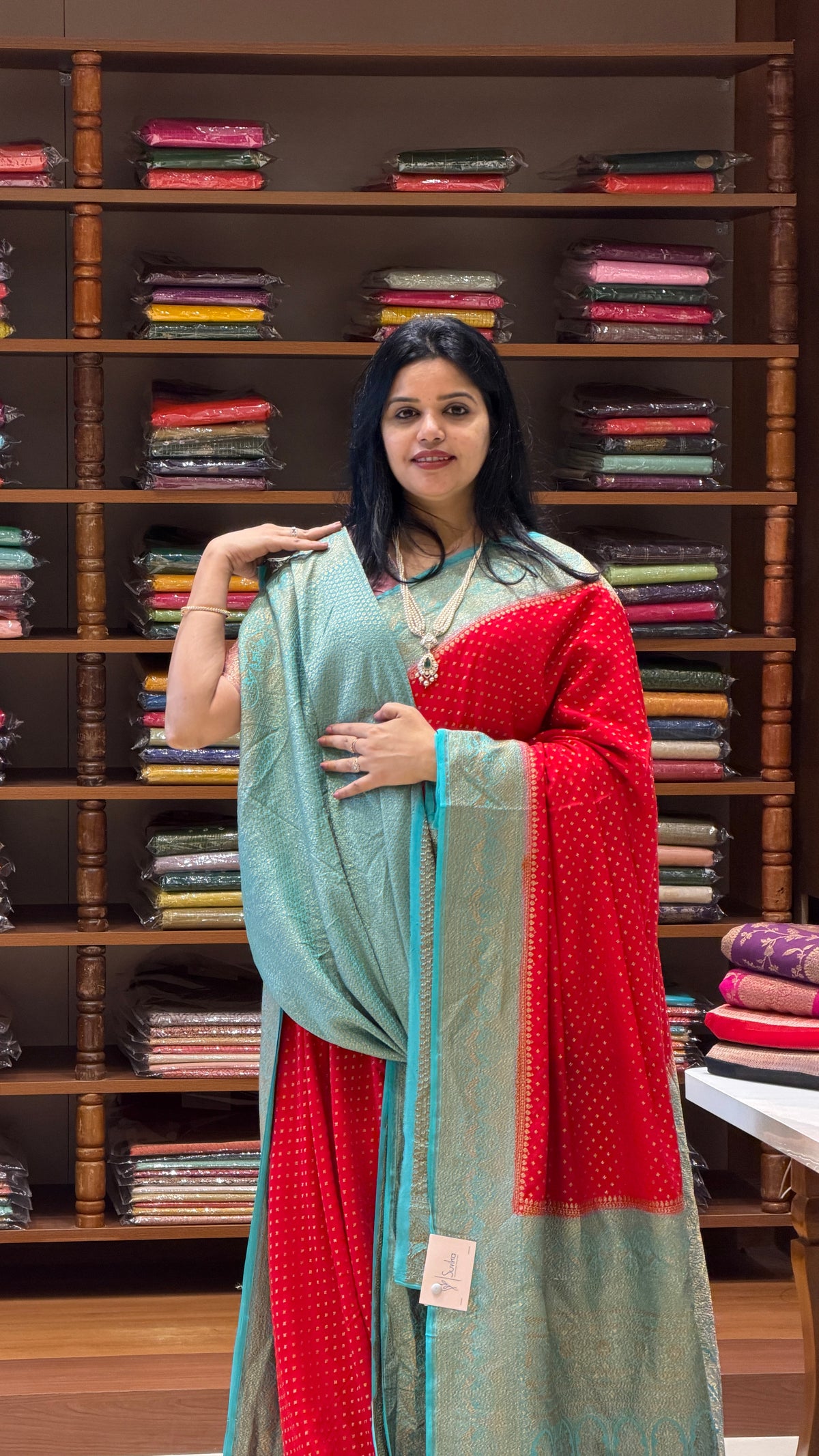 PURE BANARASI CREPE SAREE PSGM442-RED
