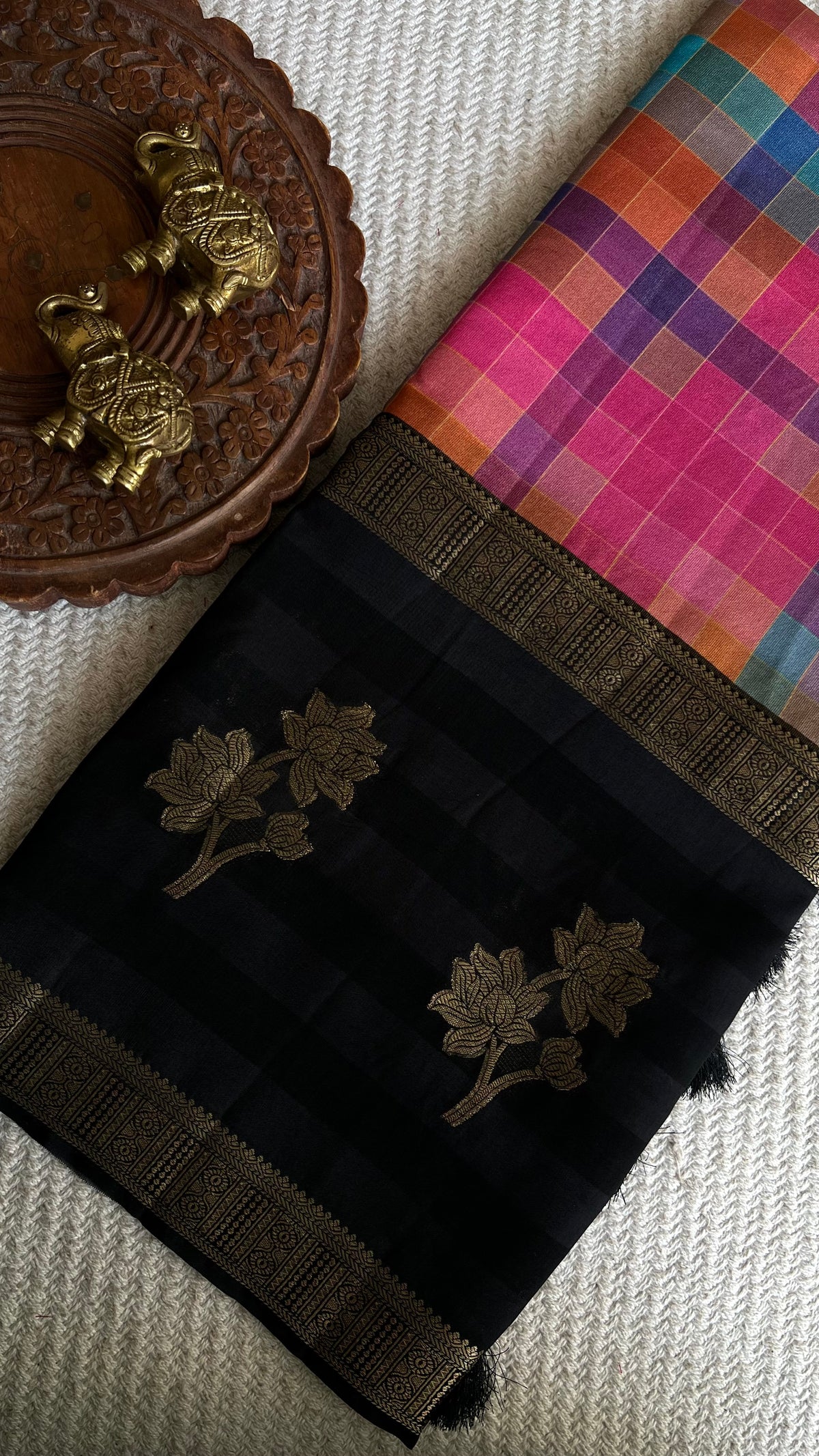 CHECKS SAREE SUV5880-MULTI-1