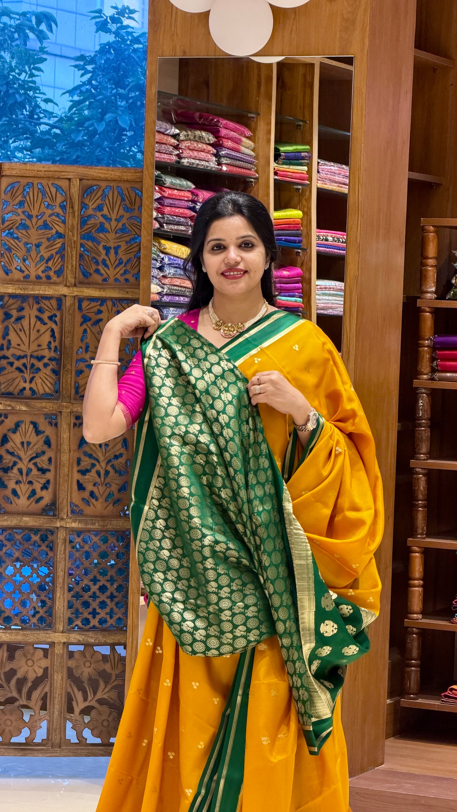 PURE MYSORE SILK SAREE PSH257-MUSTARD