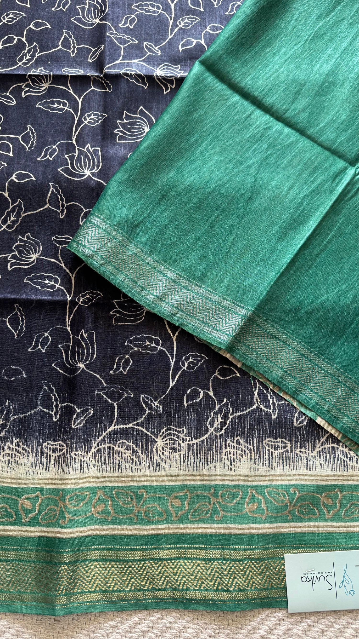TUSSER SILK SUV4958-BLUE