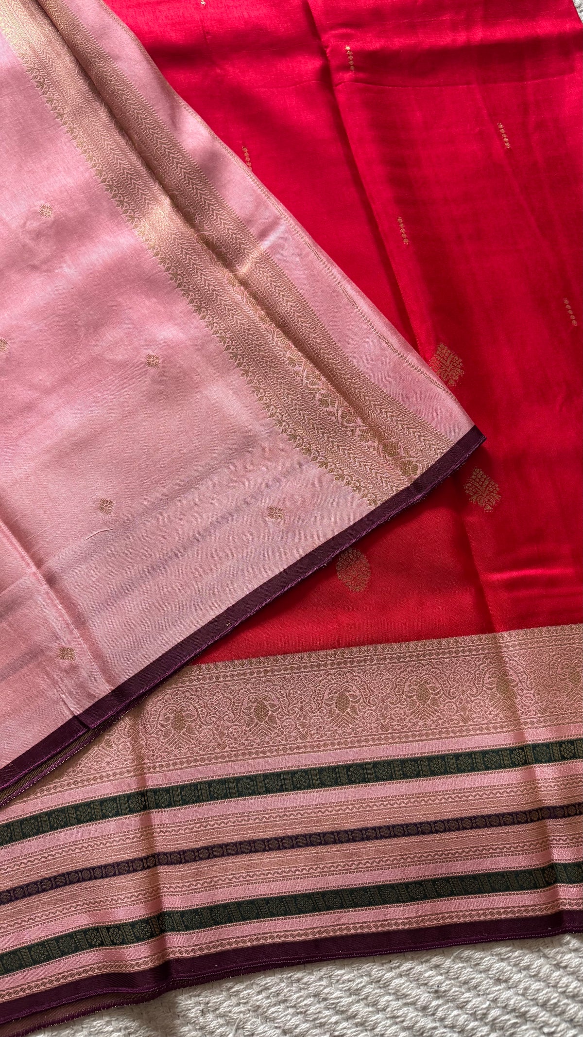 KANCHI CRAPE SUV5606-RED WITH BABYPINK
