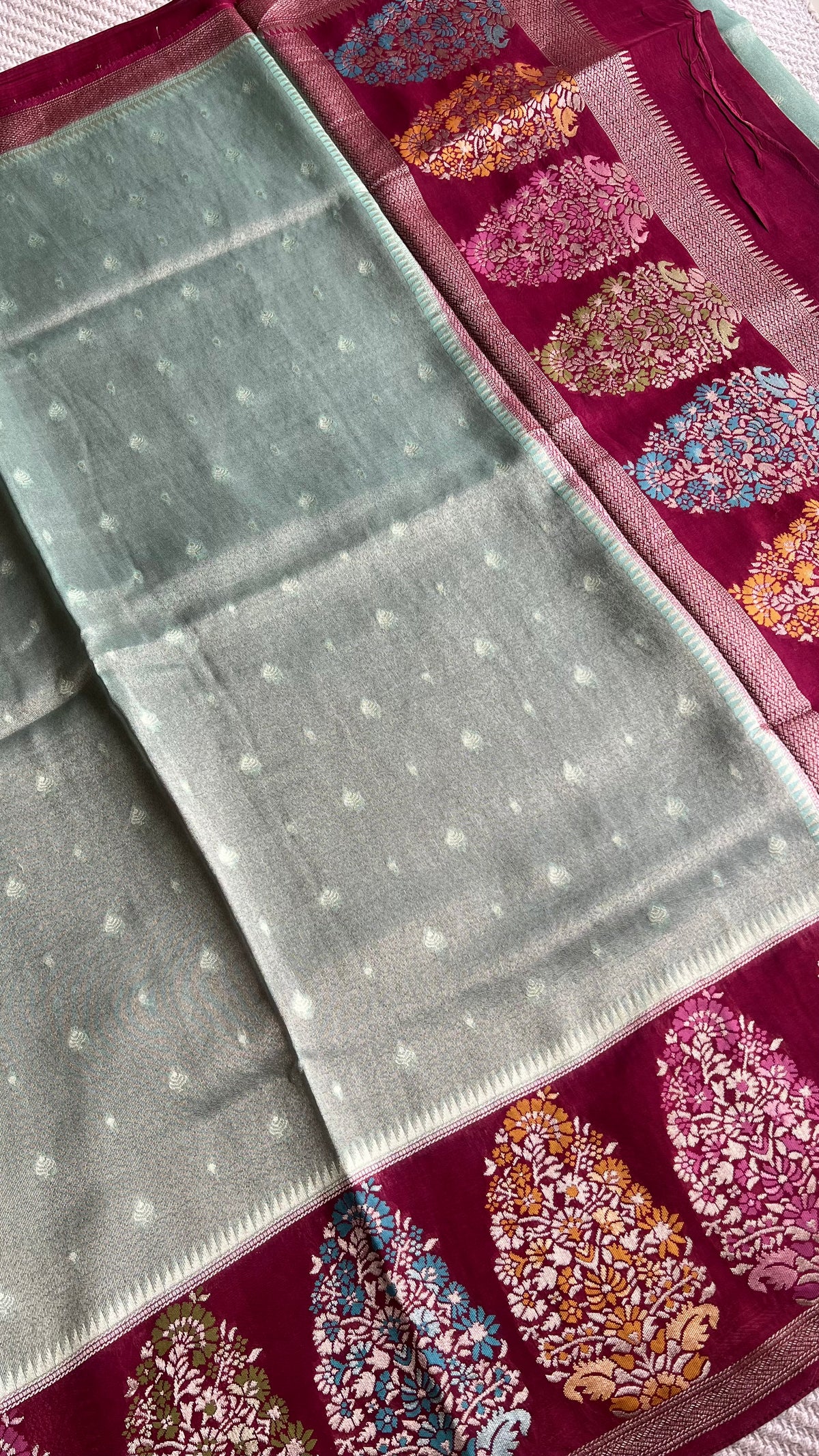 KOSA SILK SUV5688-SEAGREEN WITH PINK