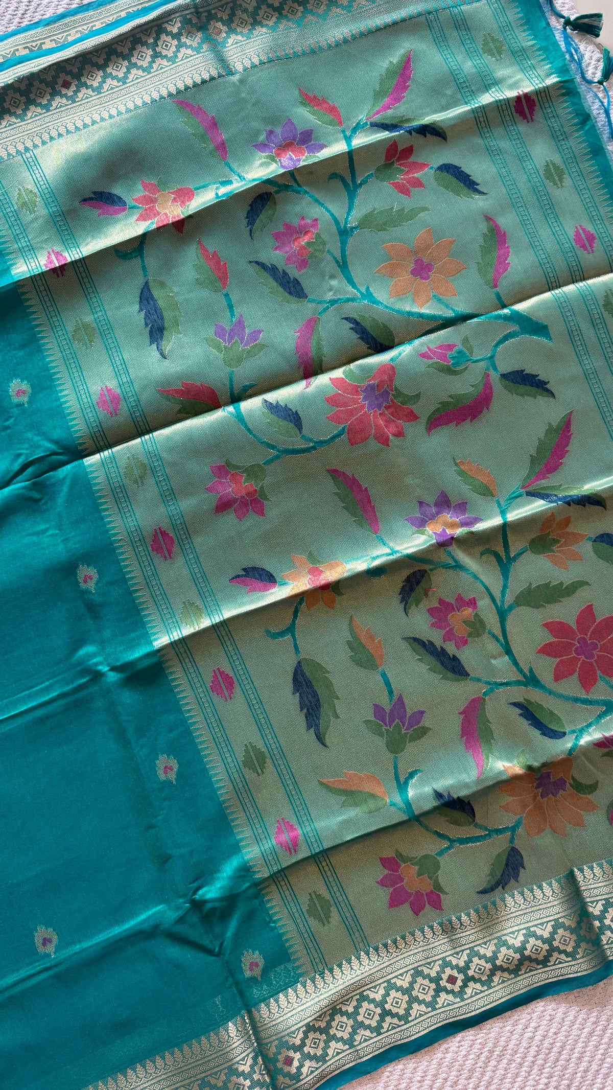 TUSSER COTTON SAREE SUV5957-RAMABLUE