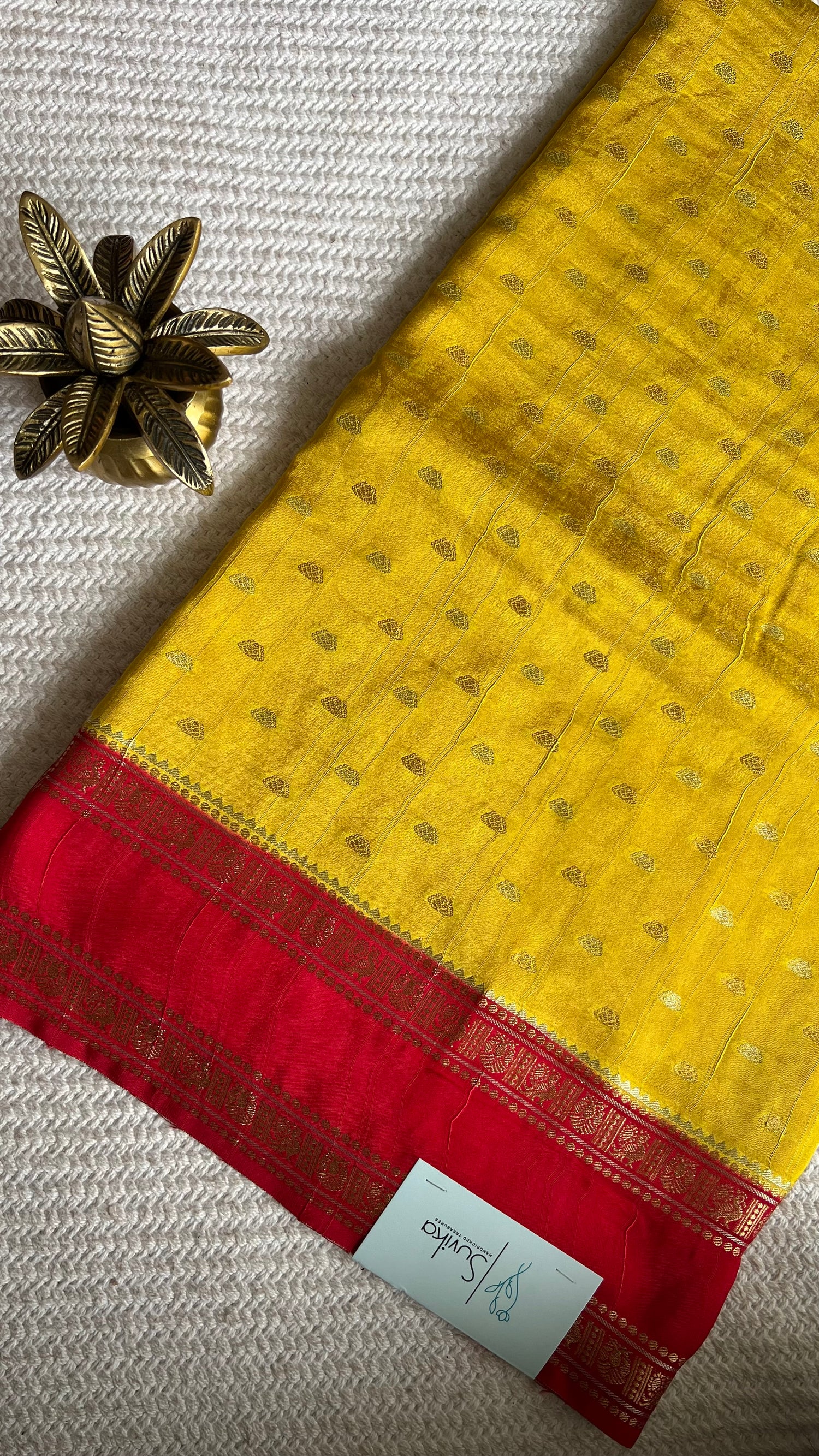 CRAPE SILK SUV5703-YELLOW WITH PINK