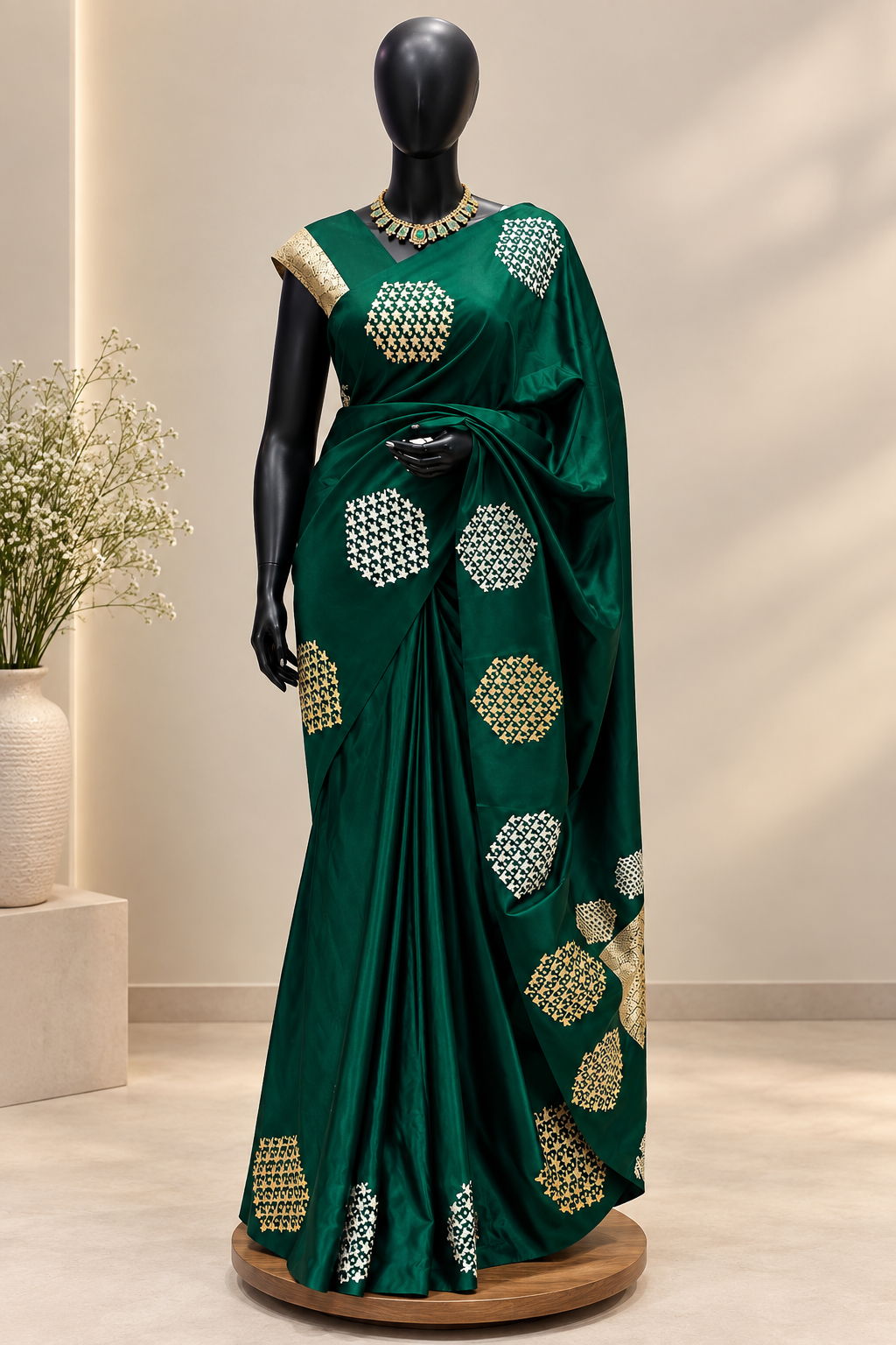 PURE SATIN SILK PSJV354-BOTTLEGREEN