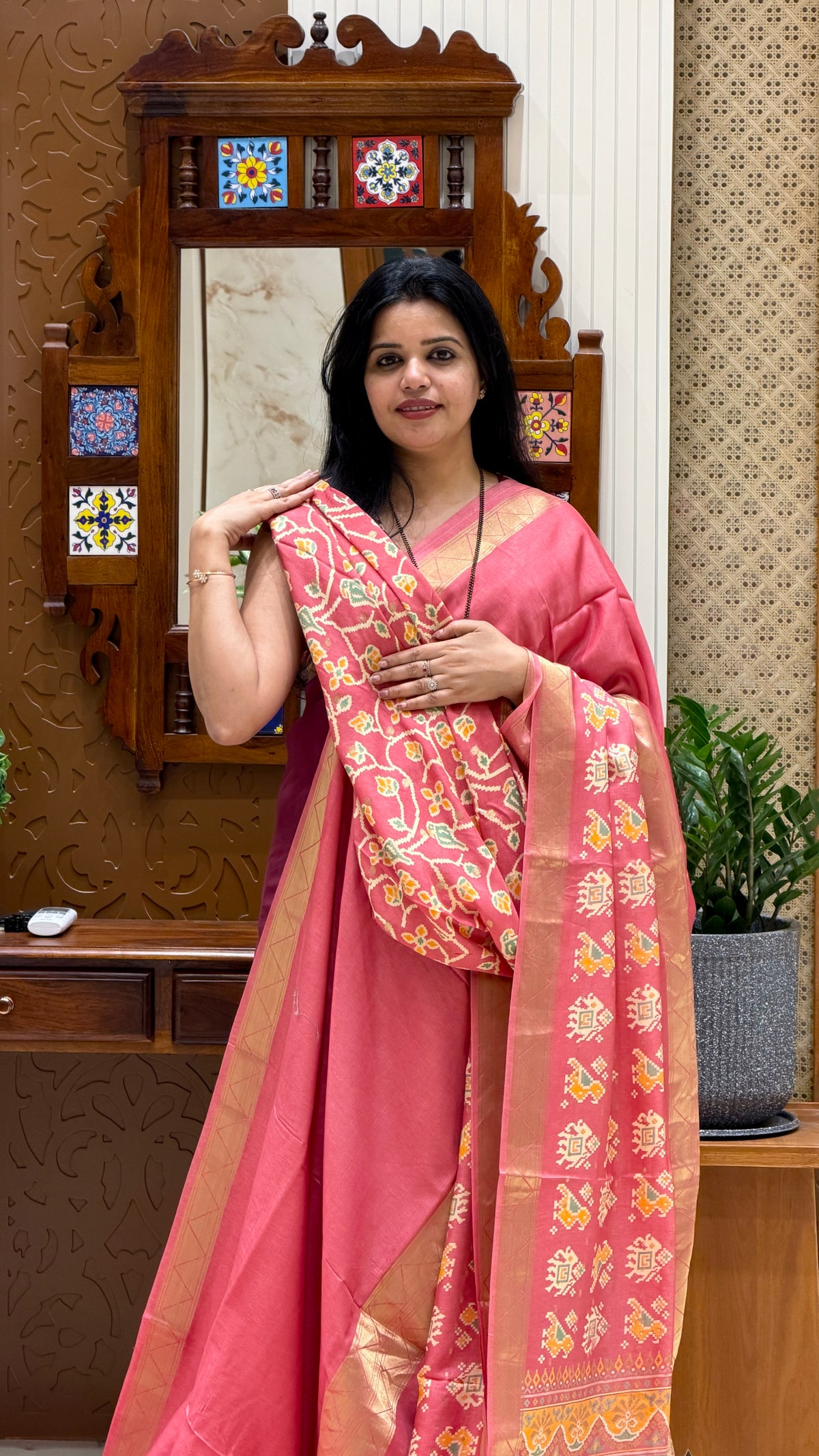 PRINTED CREPE SUV5779-PINK