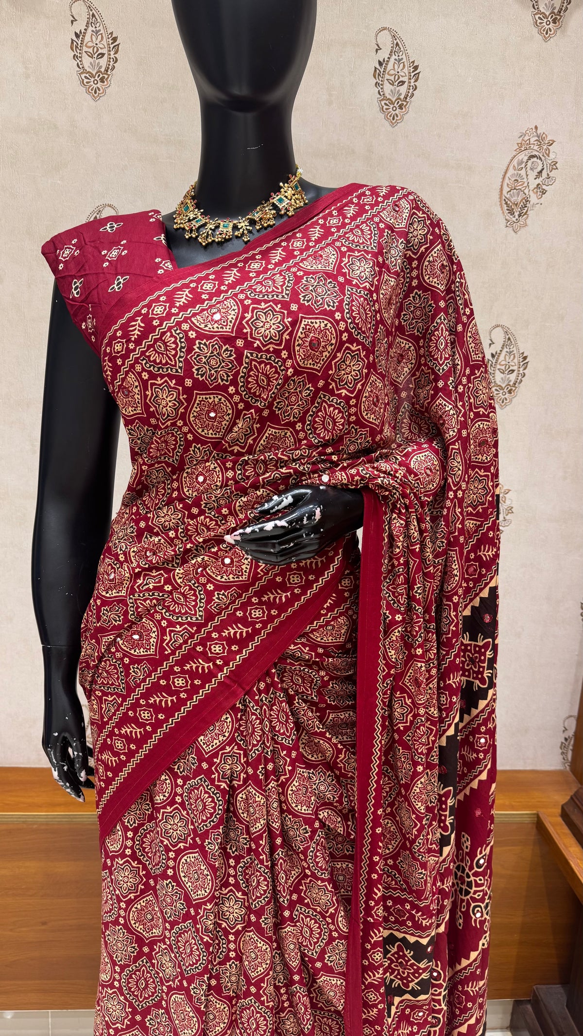 SILK COTTON SAREE SUV5920-MAROON