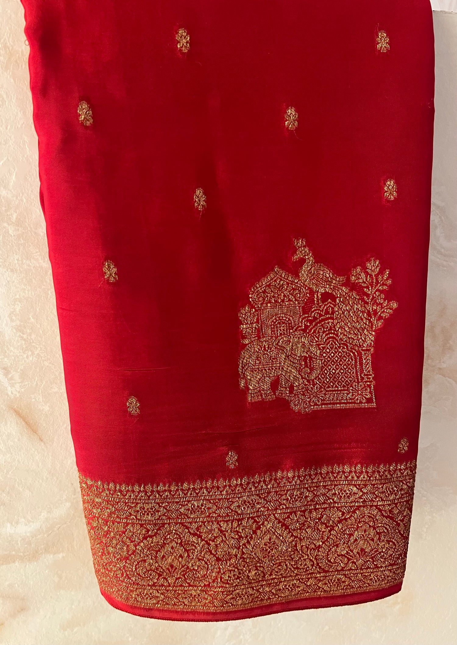CRPE SILK SAREE SUV5651-RED