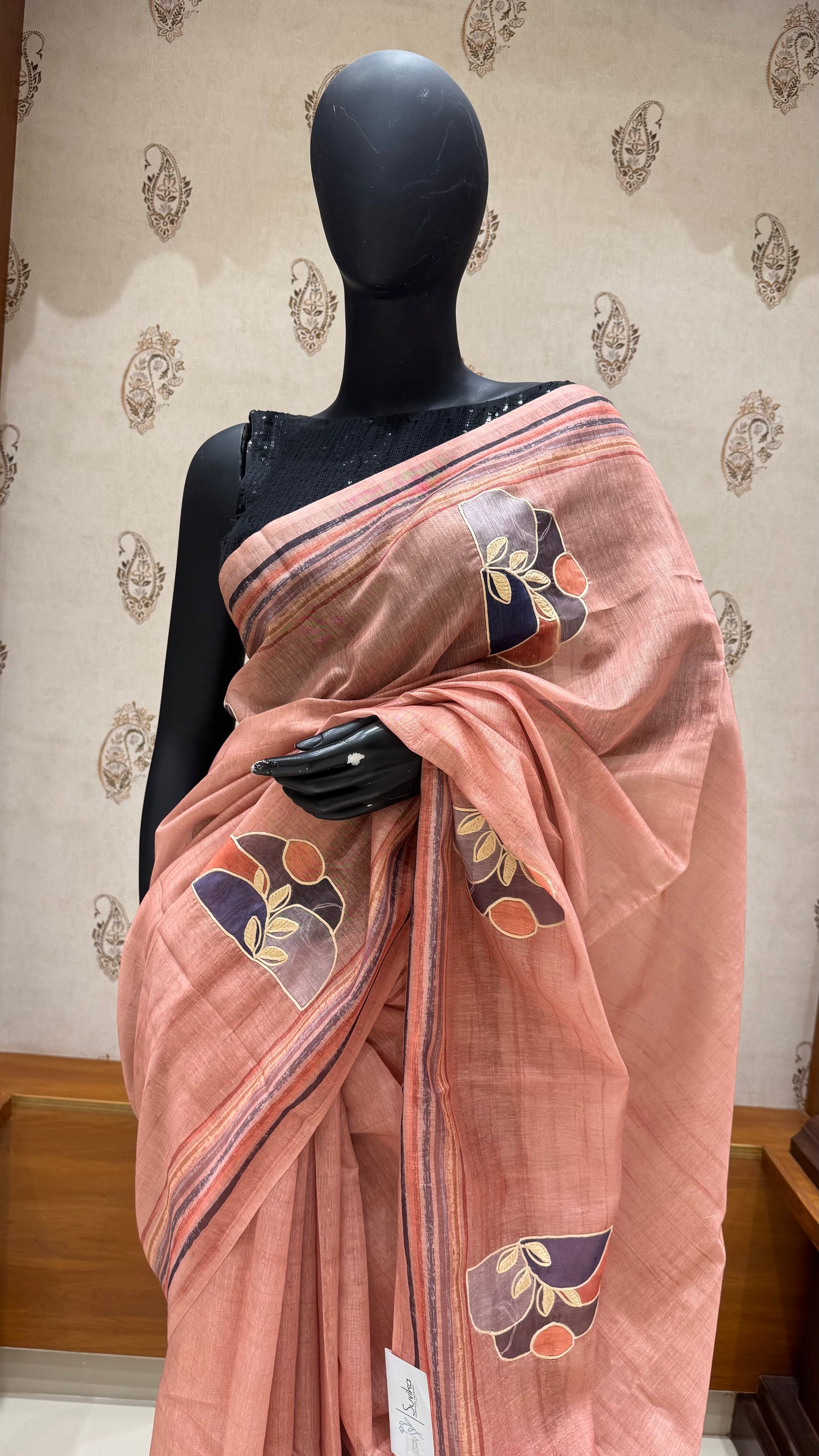 VISCOSE TUSSER SUV4878-PEACH