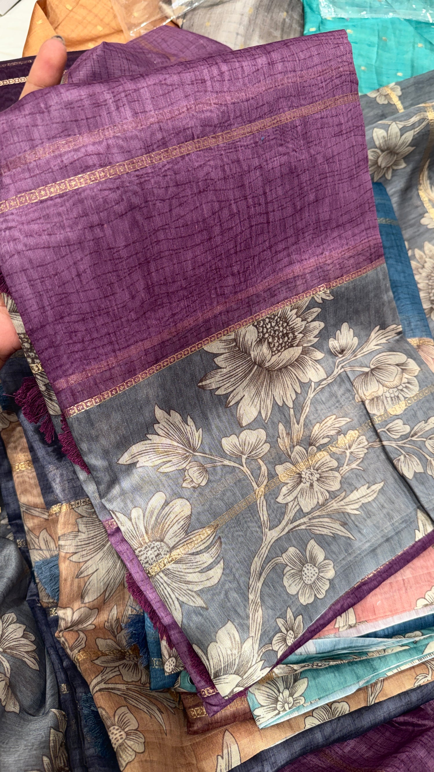 Chanderi silk cotton-PURPLE